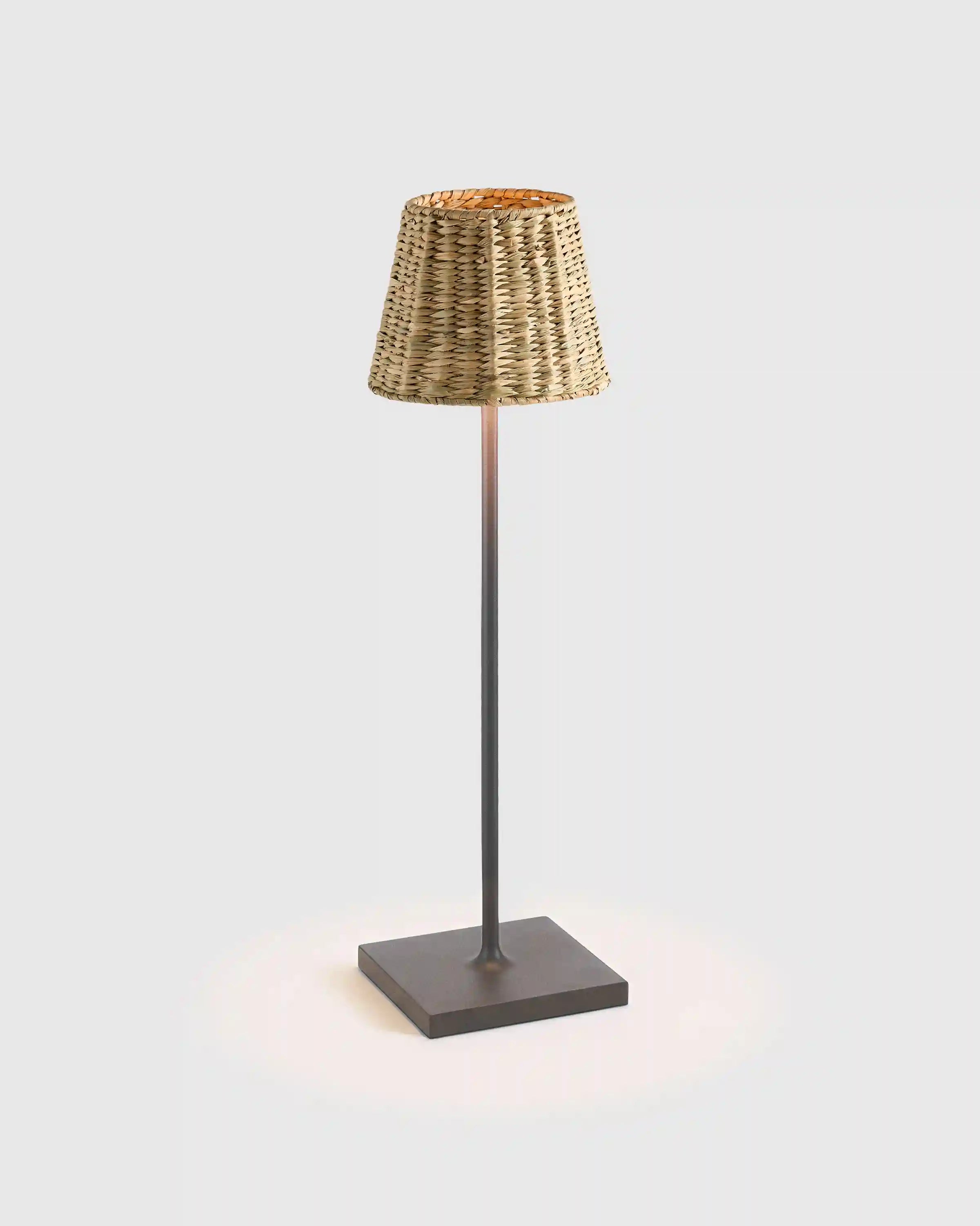 Poldina Pro Rechargeable Table Lamp with Seagrass Shade by Zafferano