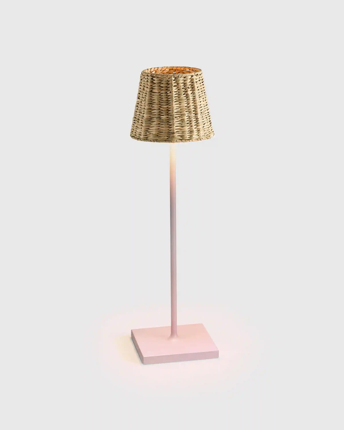Poldina Pro Rechargeable Table Lamp with Seagrass Shade by Zafferano