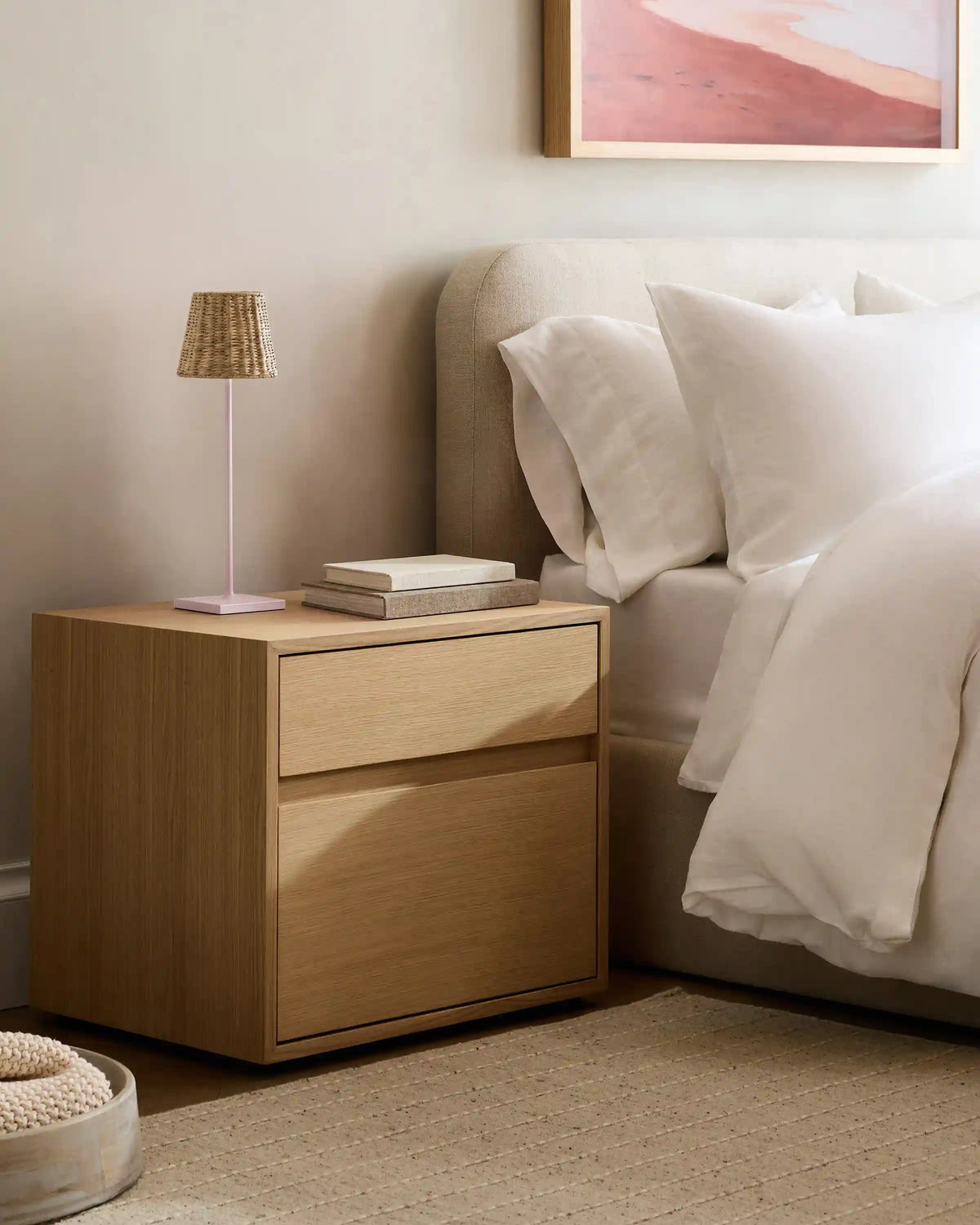 Poldina Pro Rechargeable Table Lamp with Seagrass Shade by Zafferano