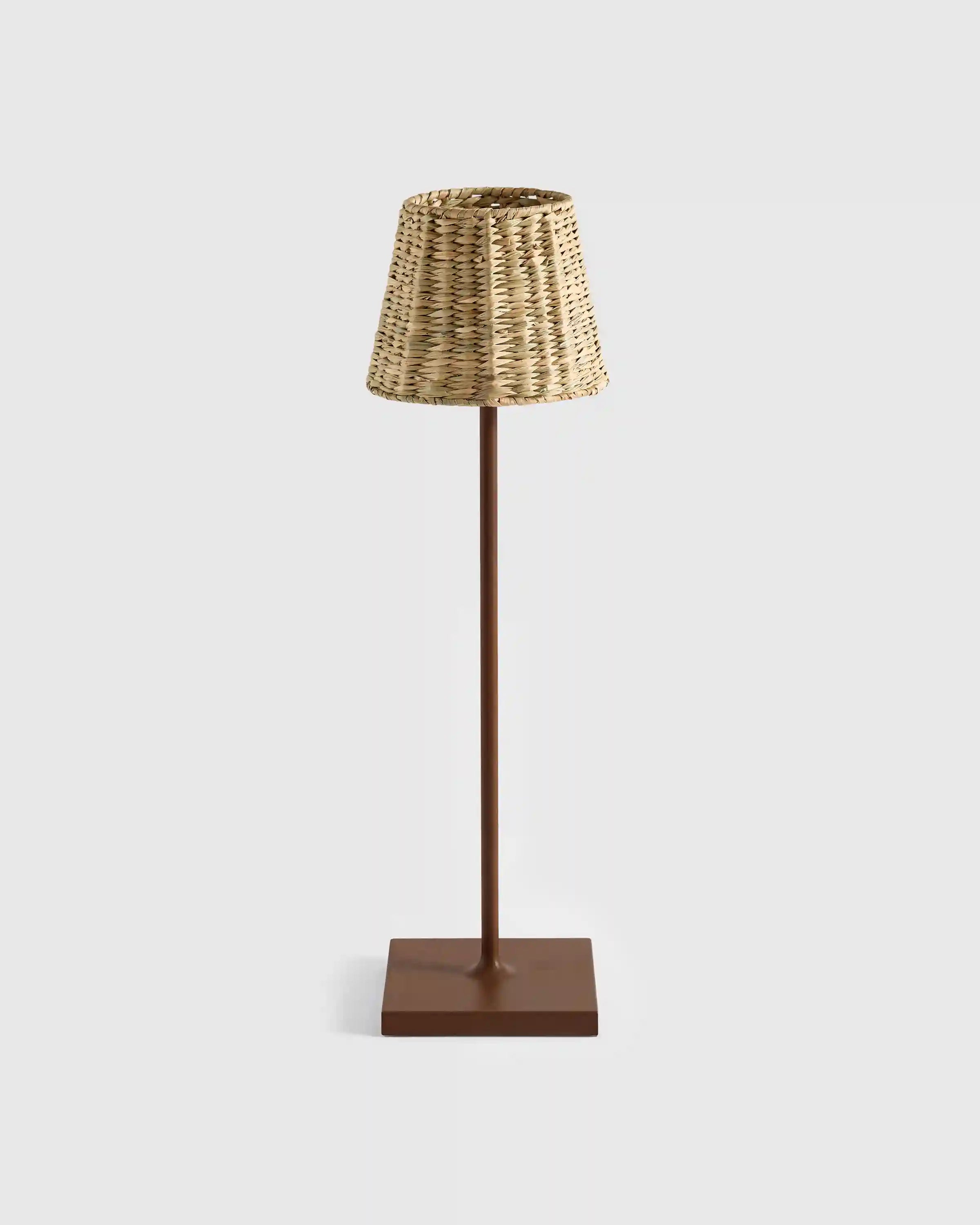 Poldina Pro Rechargeable Table Lamp with Seagrass Shade by Zafferano