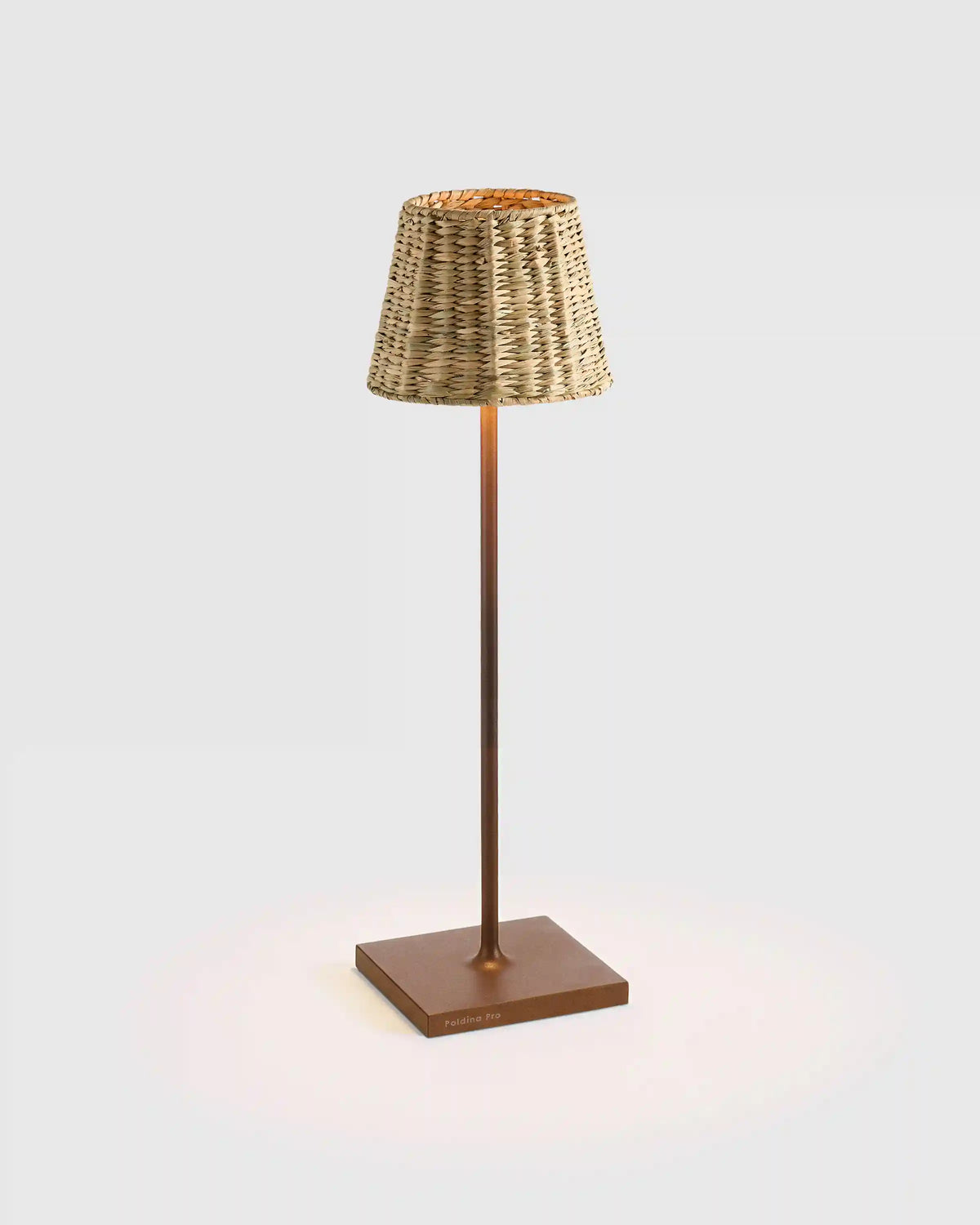 Poldina Pro Rechargeable Table Lamp with Seagrass Shade by Zafferano