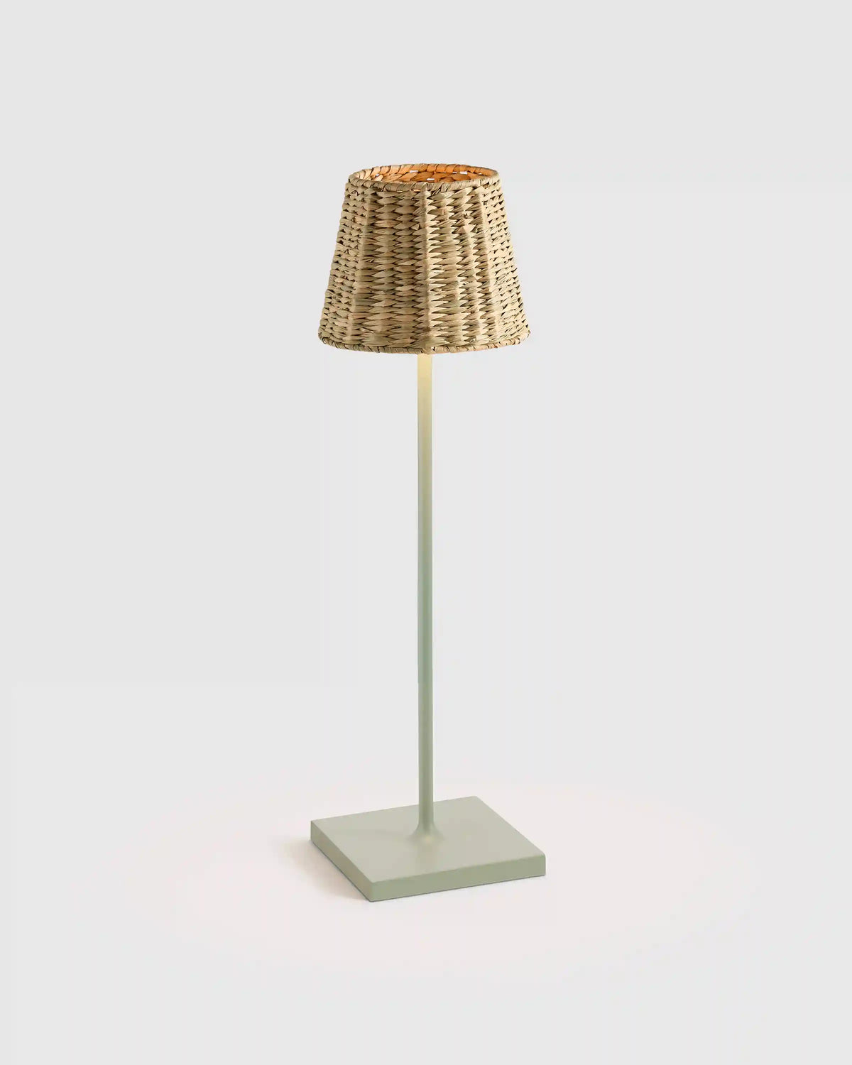 Poldina Pro Rechargeable Table Lamp with Seagrass Shade by Zafferano
