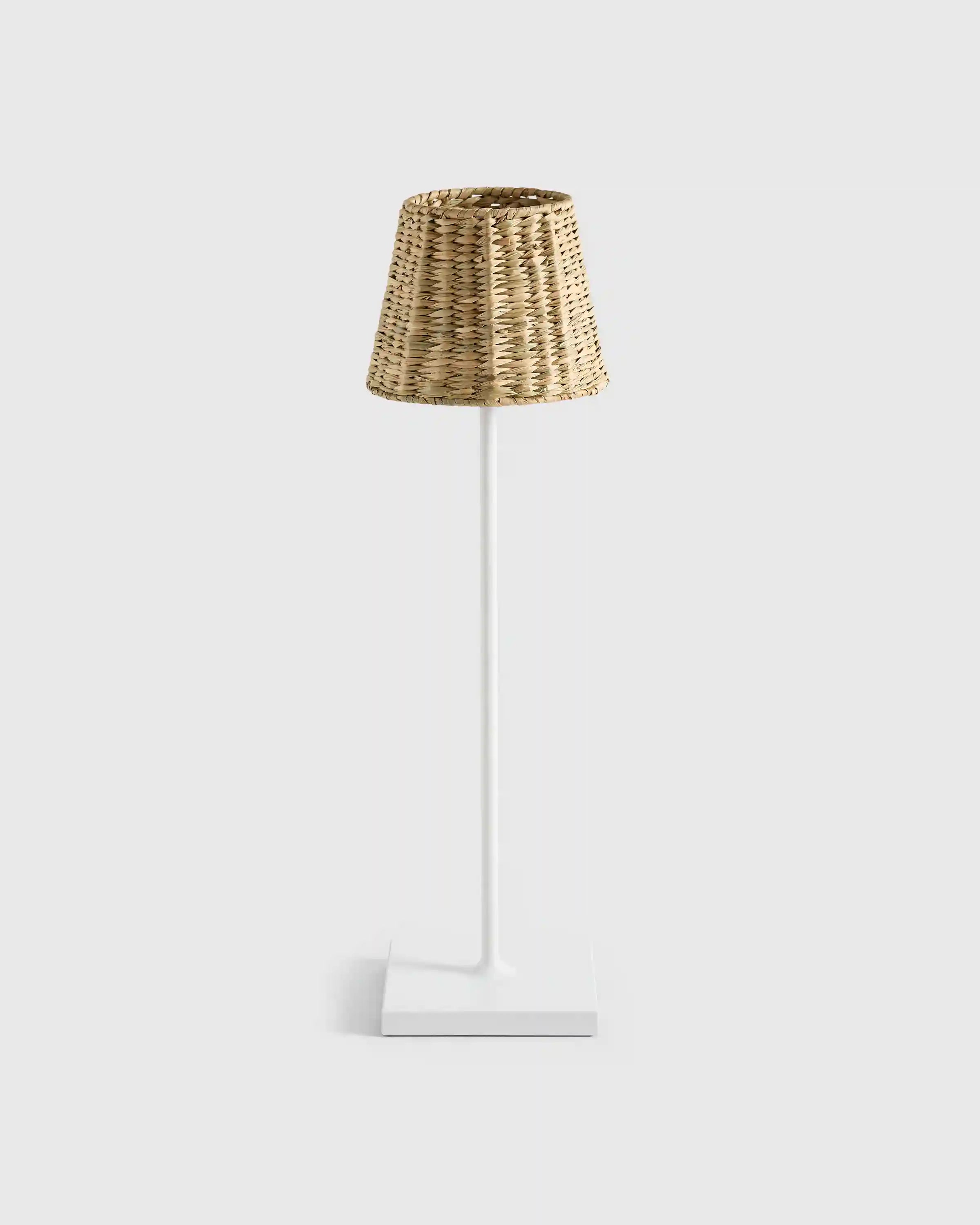 Poldina Pro Rechargeable Table Lamp with Seagrass Shade by Zafferano