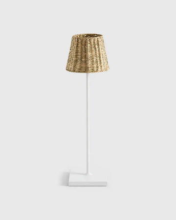 Poldina Pro Rechargeable Table Lamp with Seagrass Shade by Zafferano