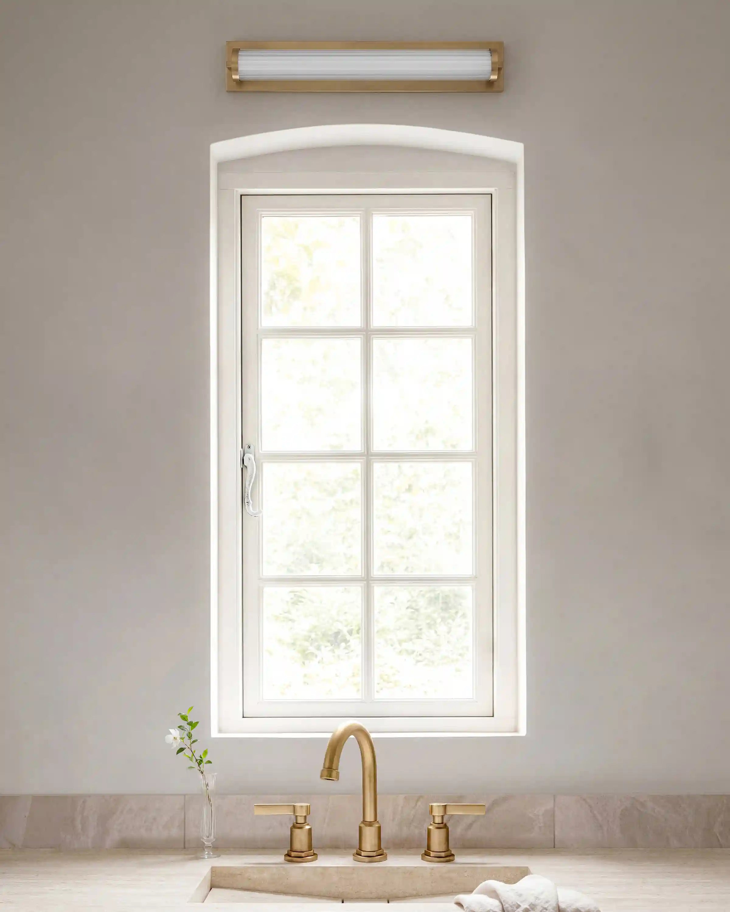 Ribbed Steel LED Vanity Sconce
