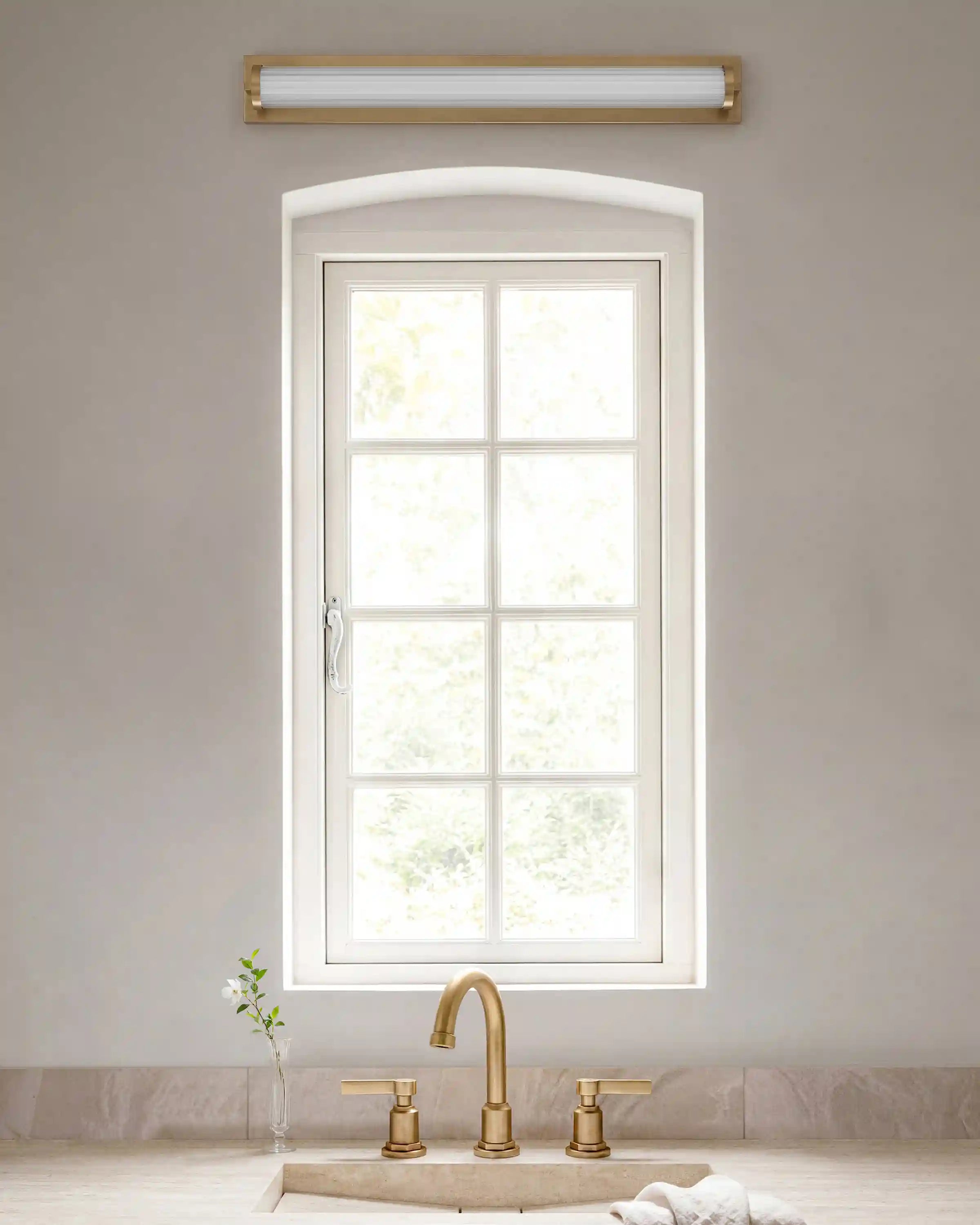 Ribbed Steel LED Vanity Sconce