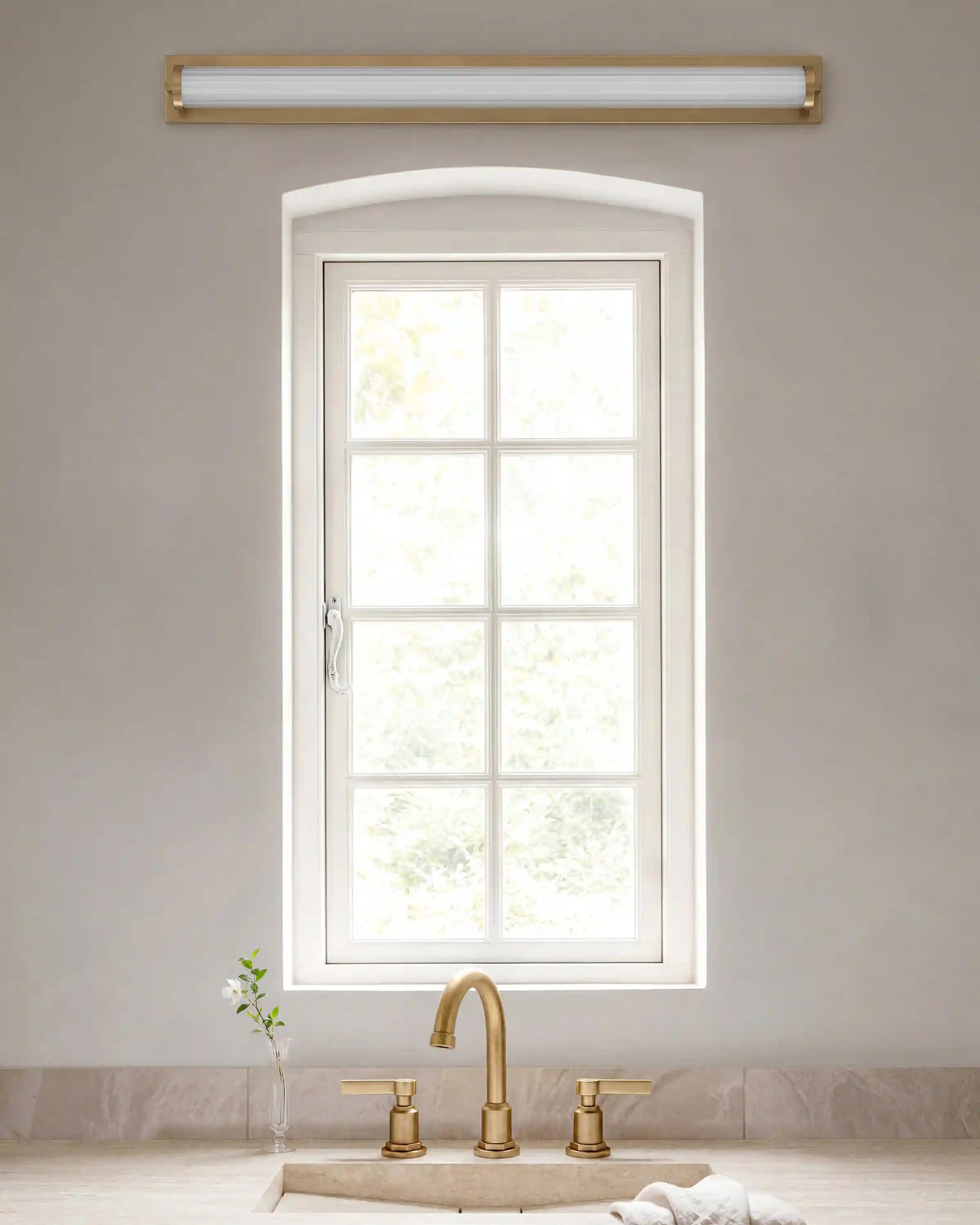 Ribbed Steel LED Vanity Sconce