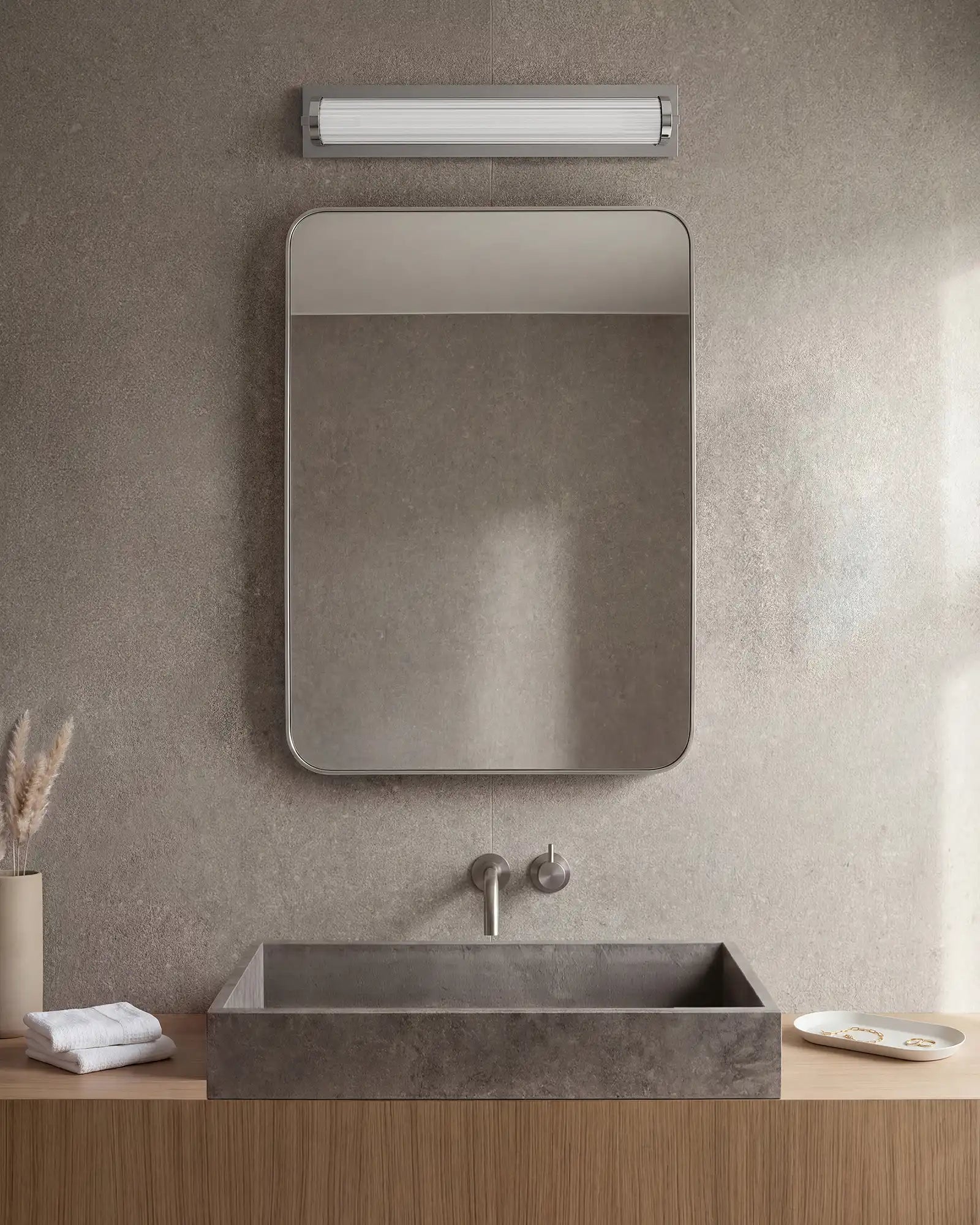 Ribbed Steel LED Vanity Sconce