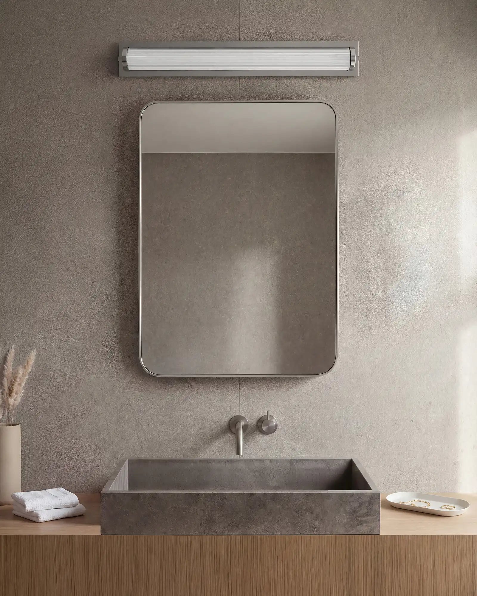 Ribbed Steel LED Vanity Sconce