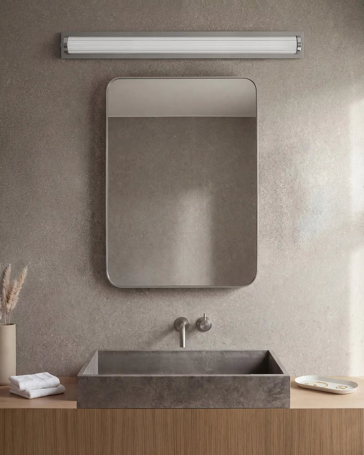 Ribbed Steel LED Vanity Sconce