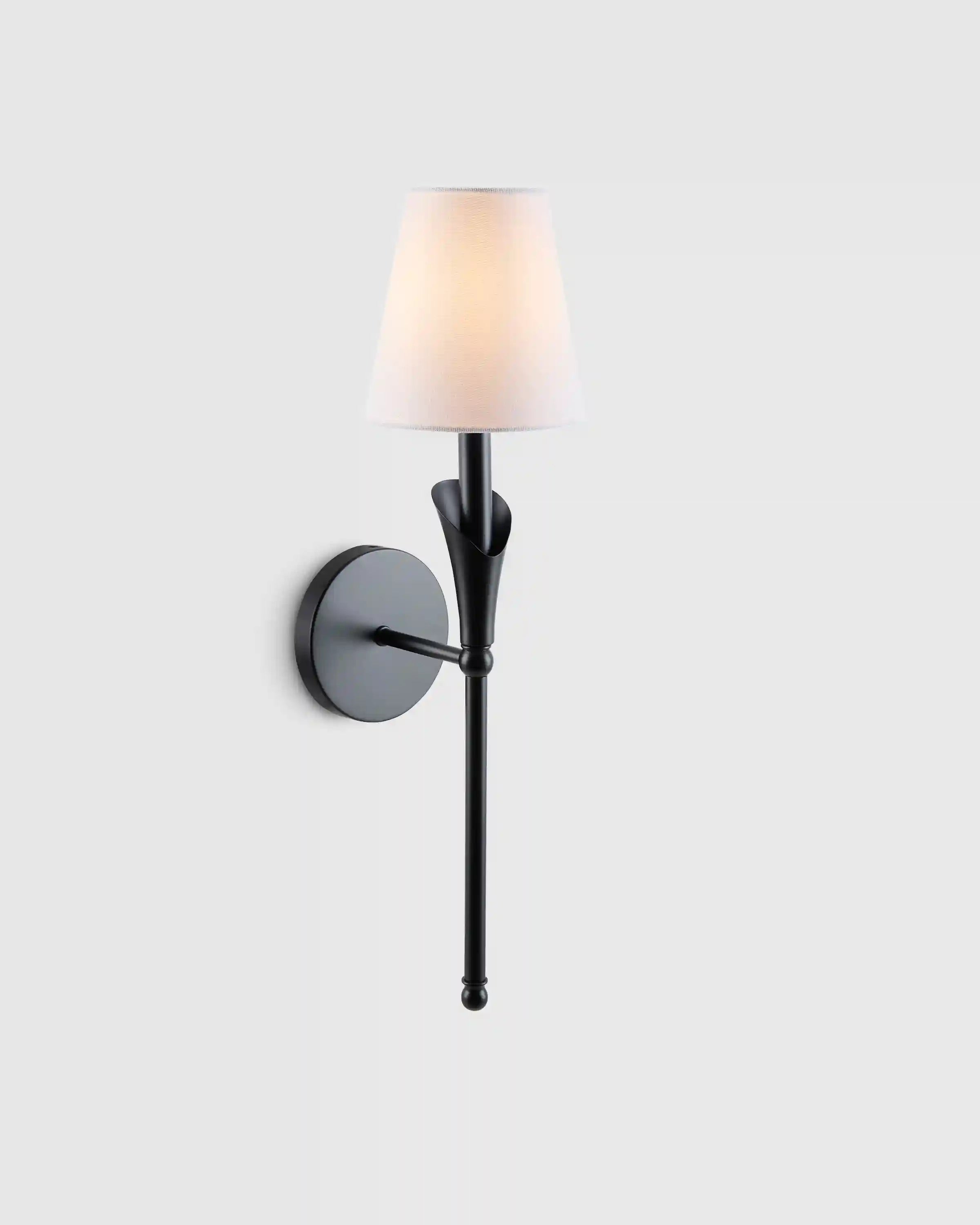 Flora Iron Sconce with Linen Shade