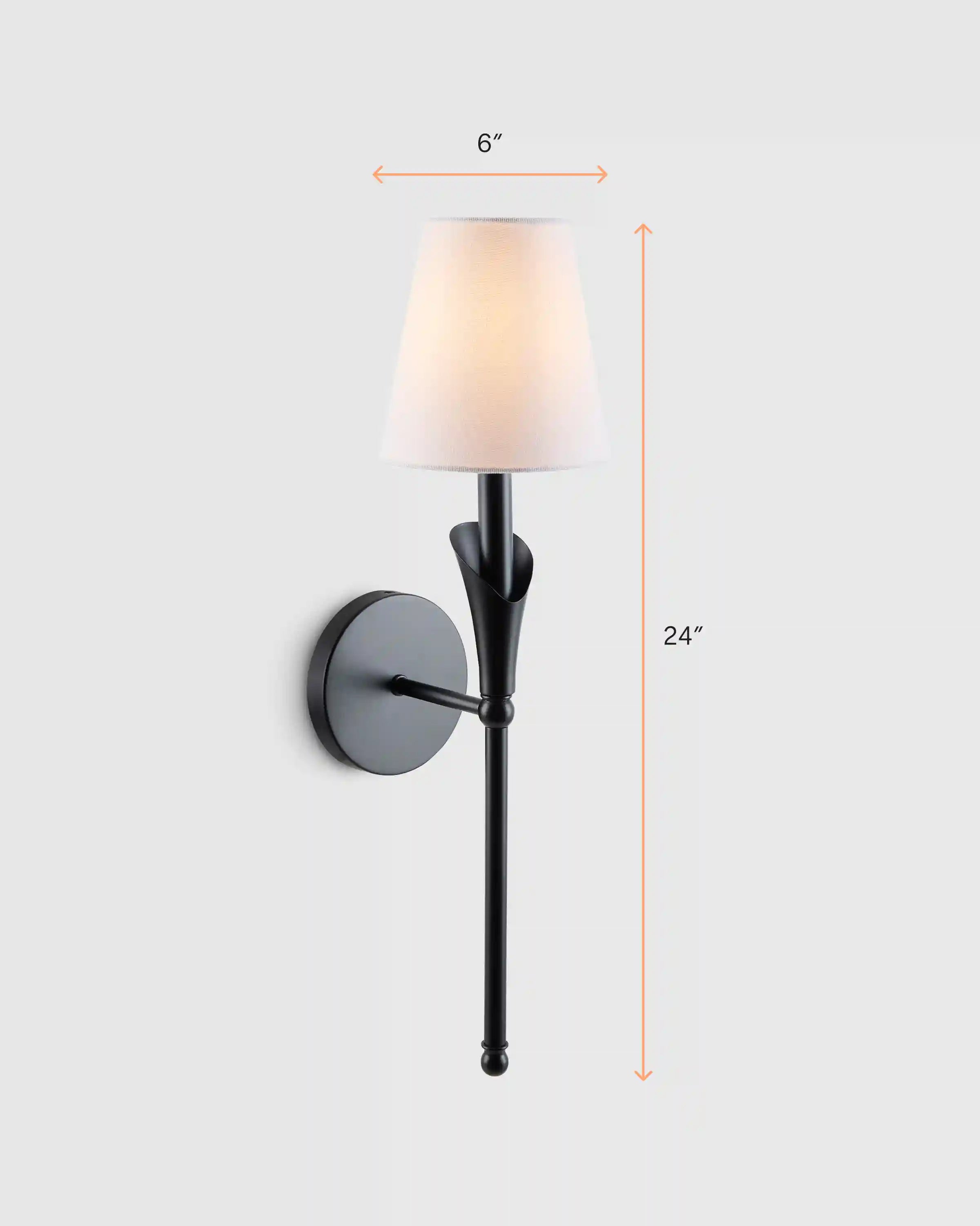 Flora Iron Sconce with Linen Shade