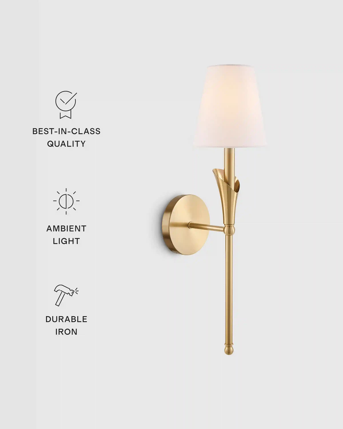 Flora Iron Sconce with Linen Shade