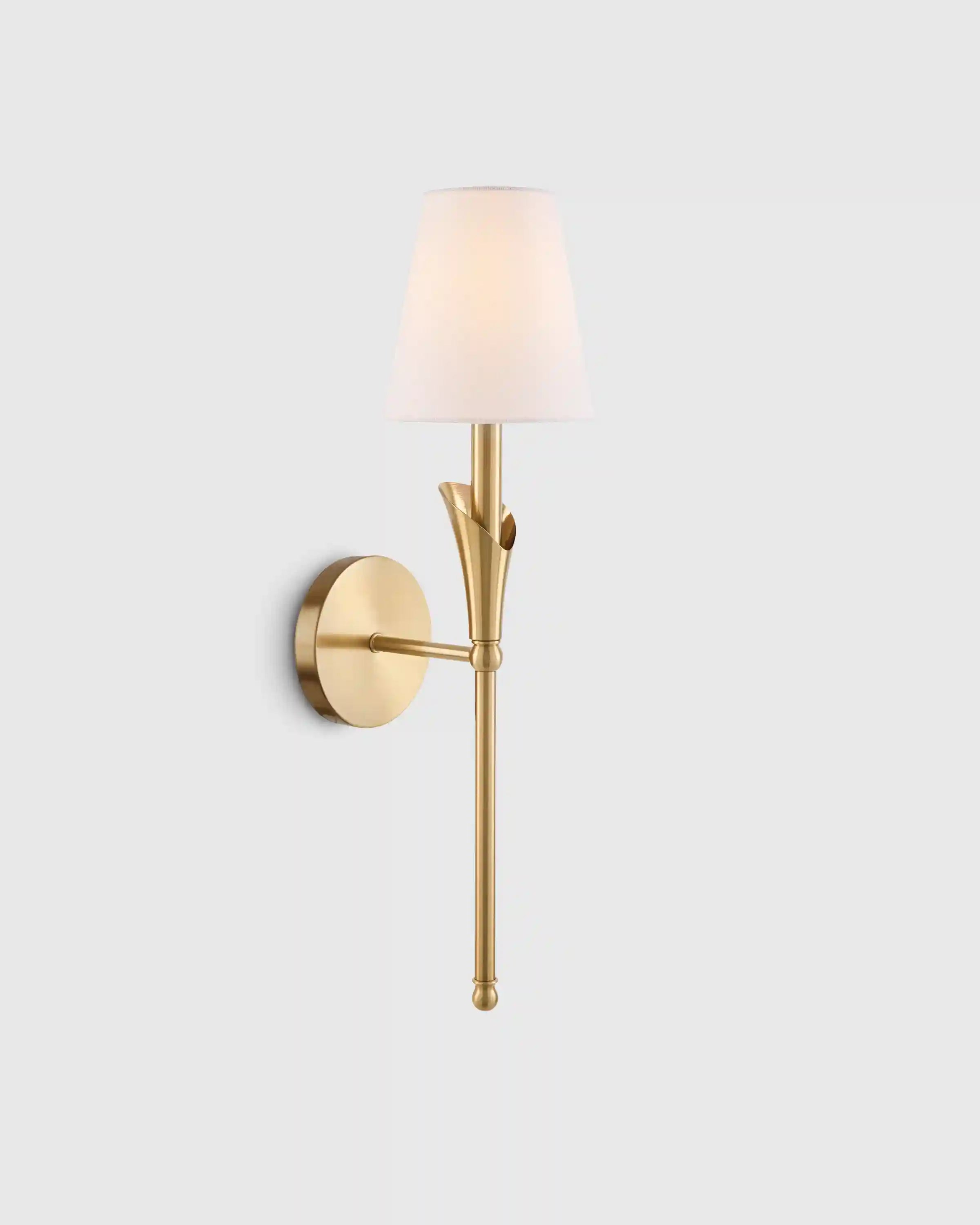 Flora Iron Sconce with Linen Shade
