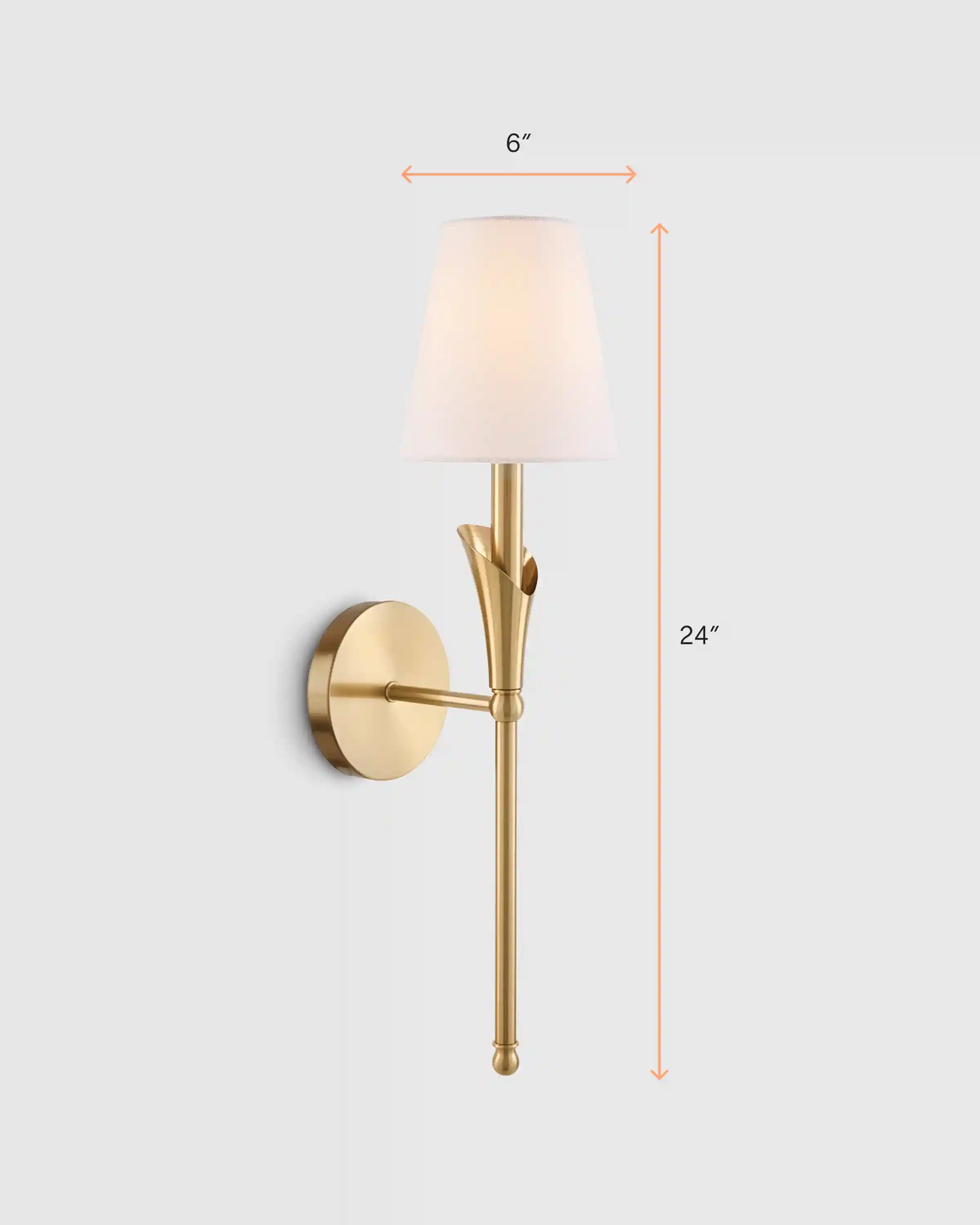 Flora Iron Sconce with Linen Shade