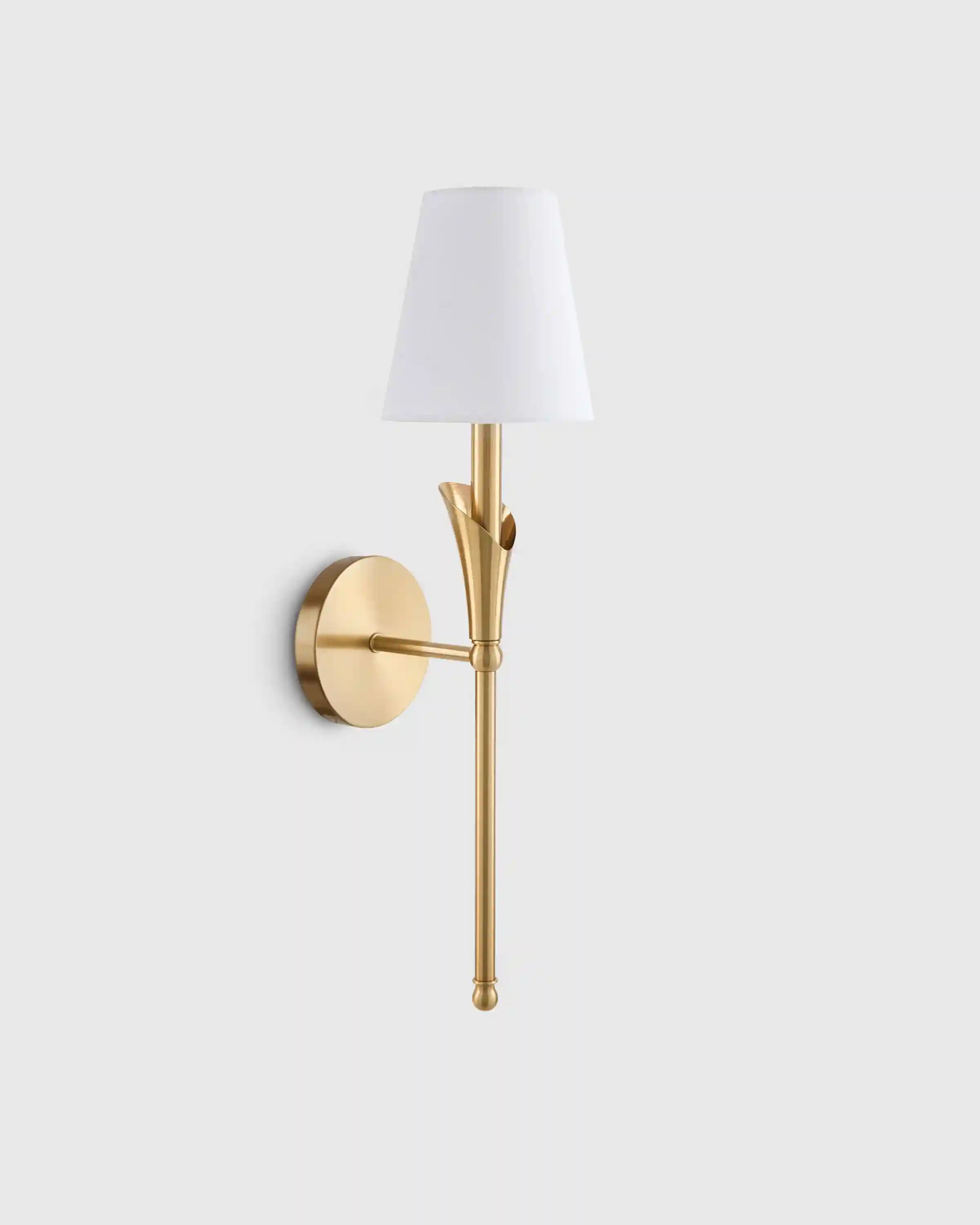 Flora Iron Sconce with Linen Shade