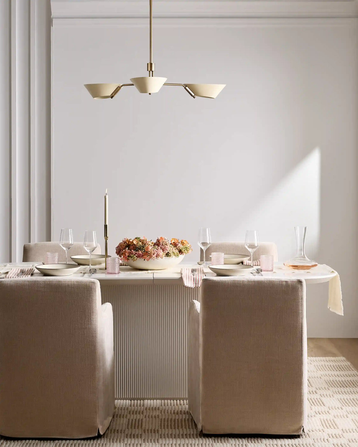 Mid-Century Armed Iron Chandelier
