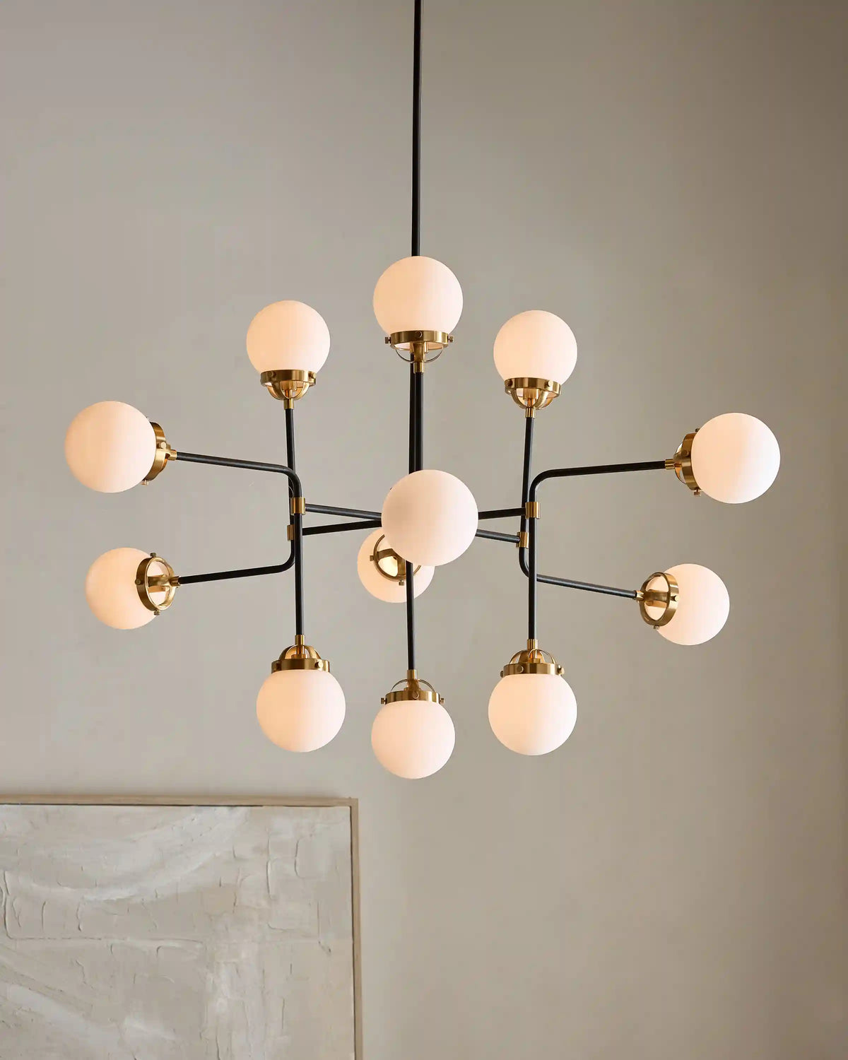 Multi Globe Steel Chandelier