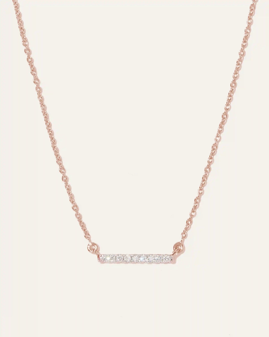 14K Gold Diamond Petite Bar Necklace