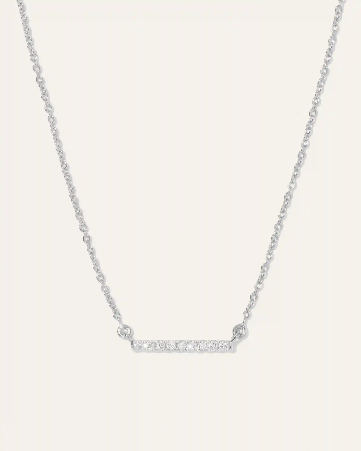 14K Gold Diamond Petite Bar Necklace