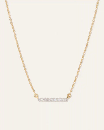 14K Gold Diamond Petite Bar Necklace