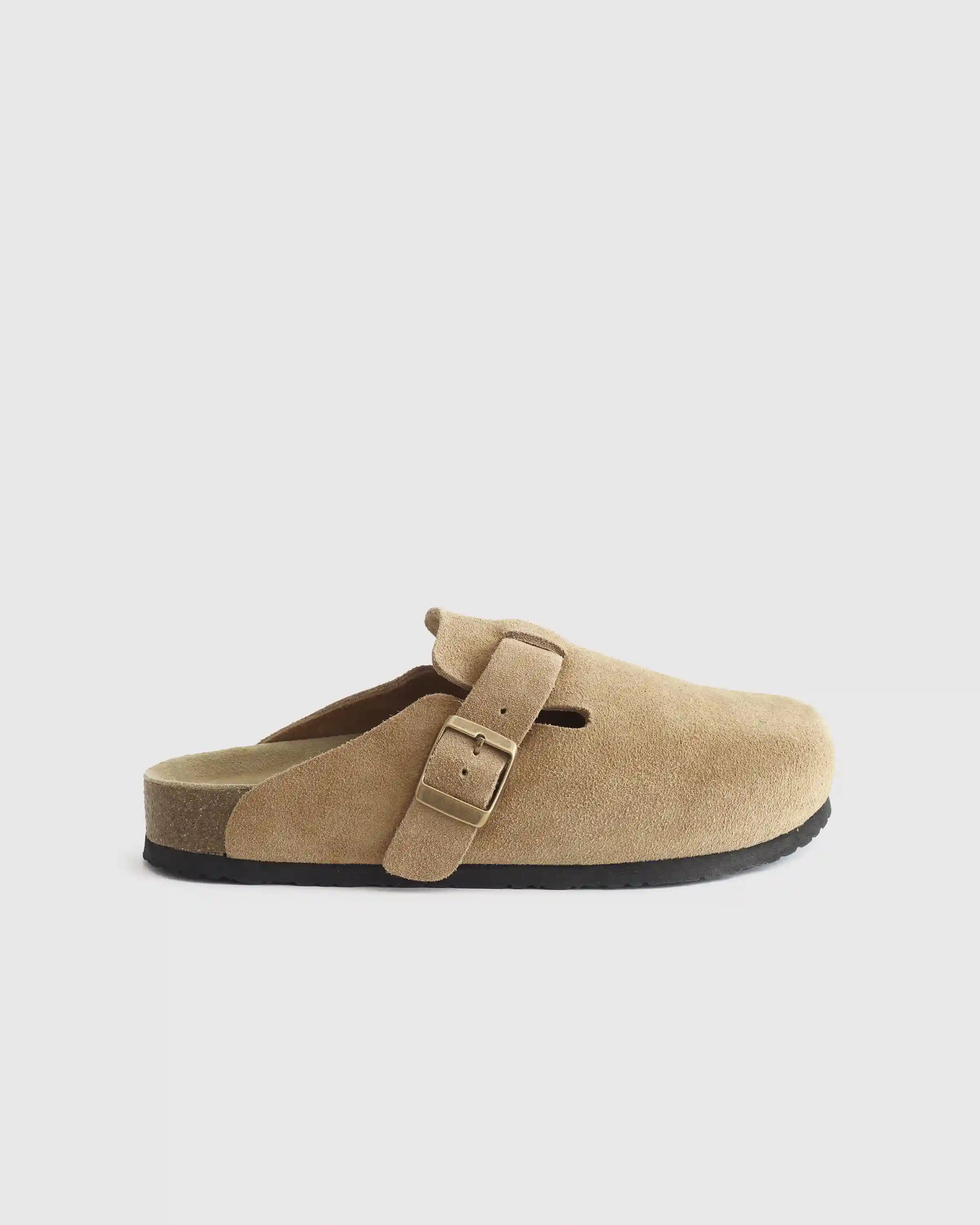 Water Repellent Suede Clog Mule