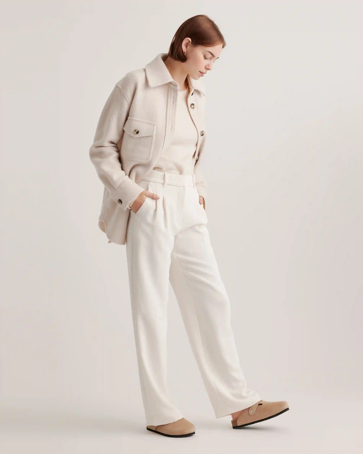Water Repellent Suede Clog Mule