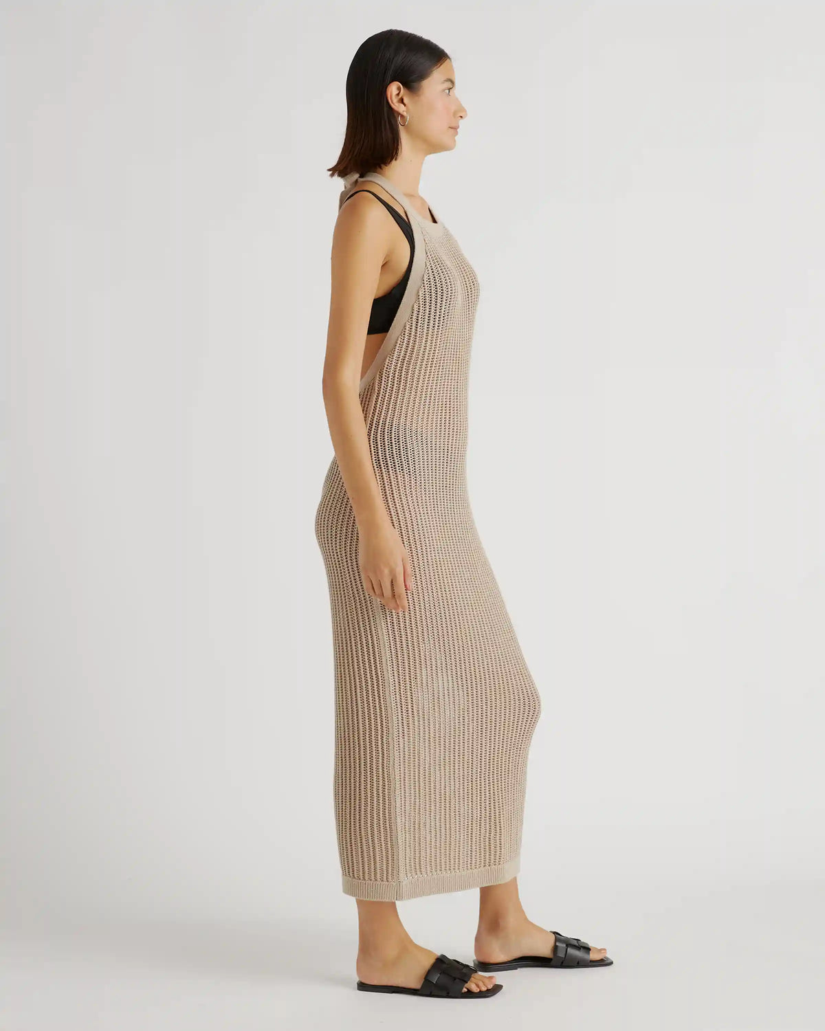 100% Organic Cotton Open-Knit Cover-Up Maxi Dress