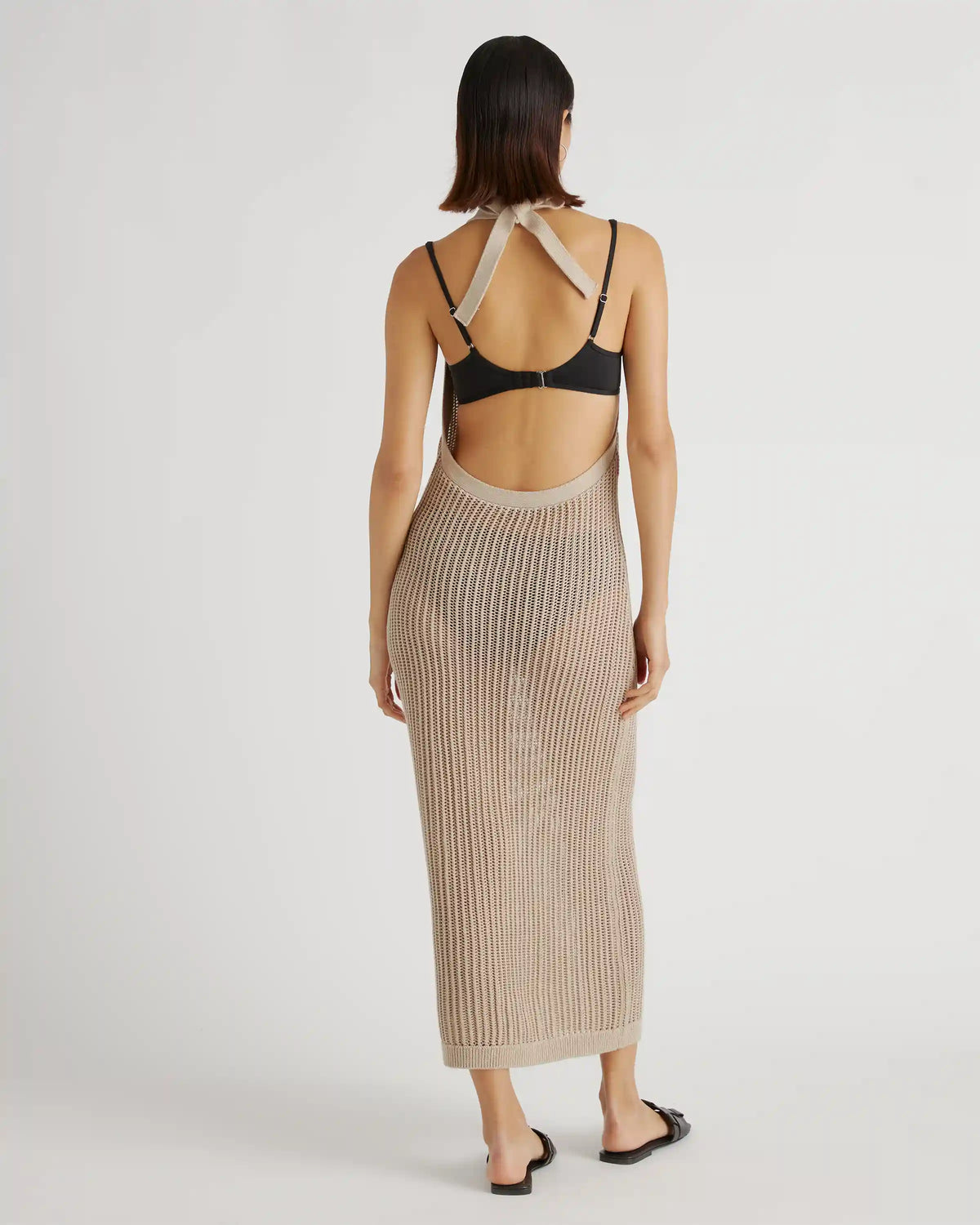 100% Organic Cotton Open-Knit Cover-Up Maxi Dress