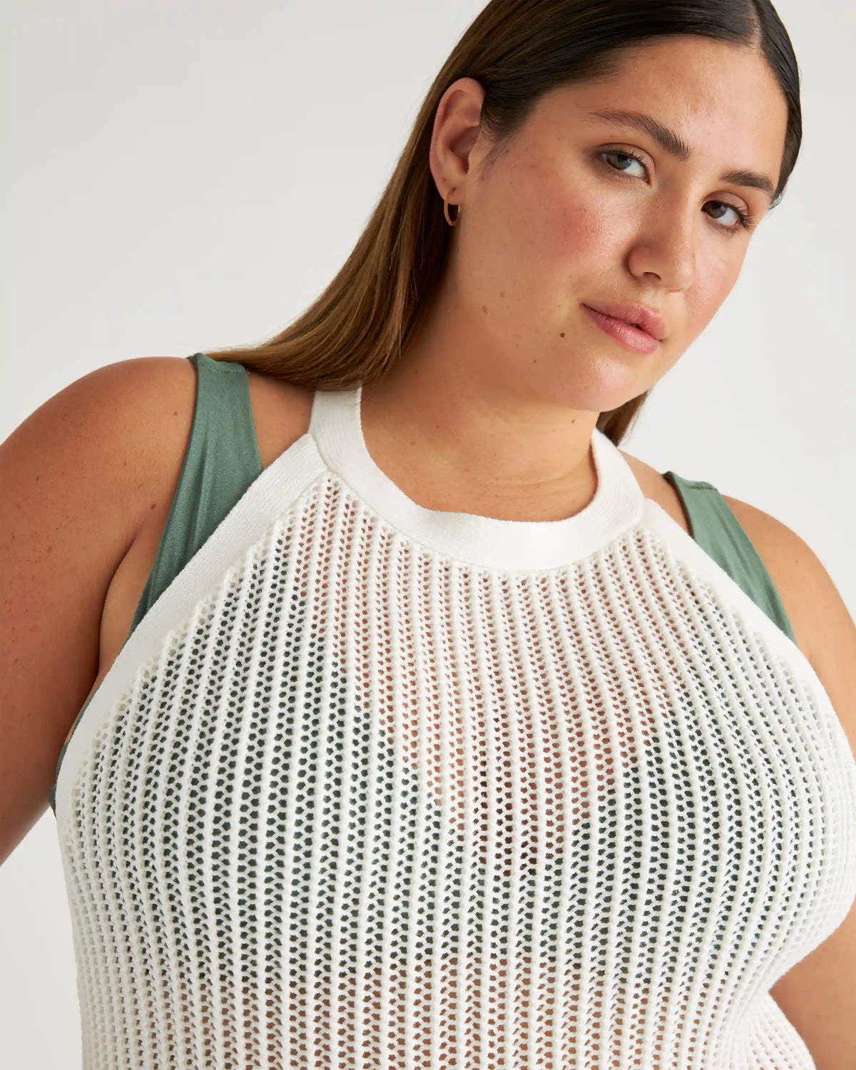 100% Organic Cotton Open-Knit Cover-Up Maxi Dress