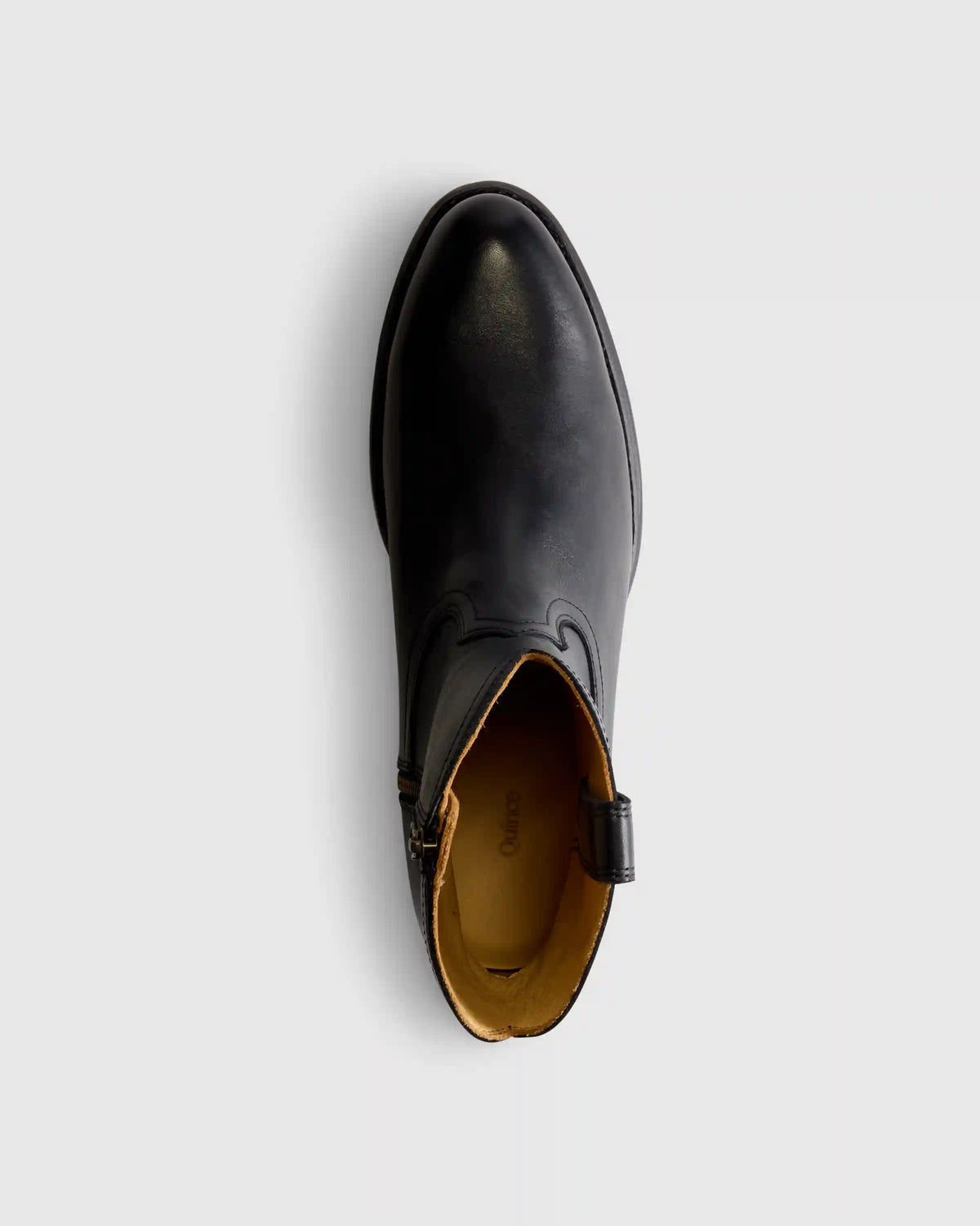 Crafted Leather Western Zip Boot