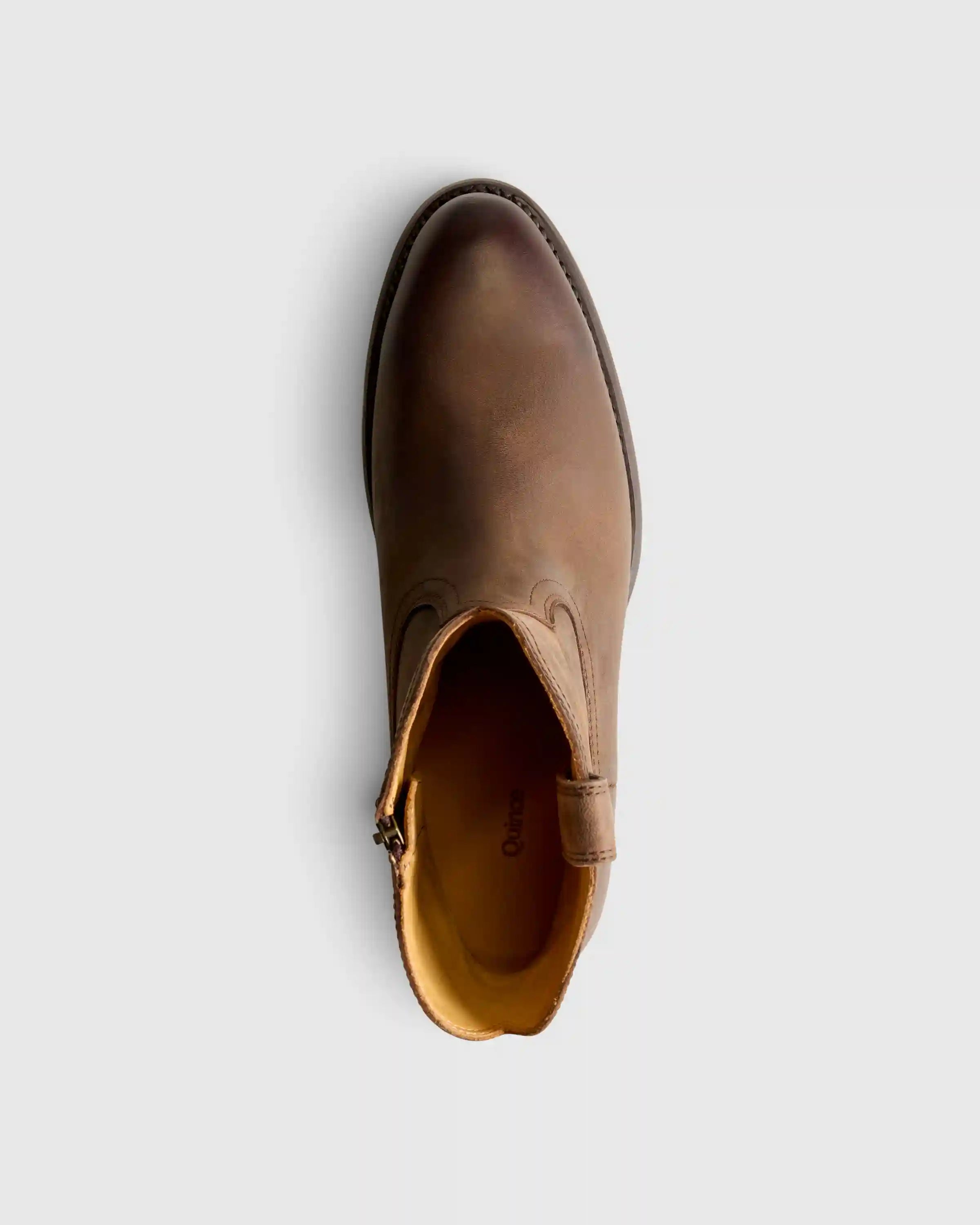 Crafted Leather Western Zip Boot