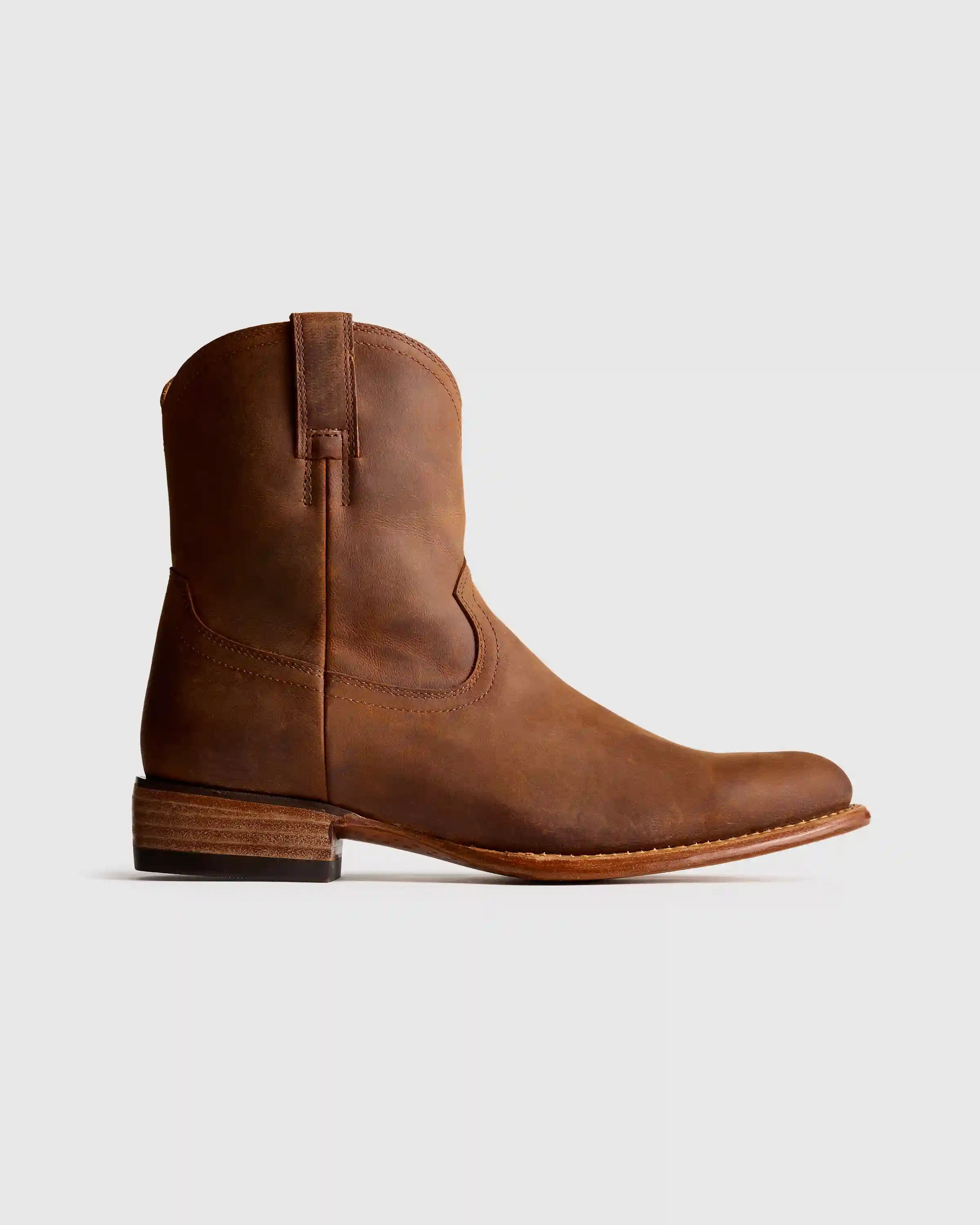 Crafted Leather Western Zip Boot