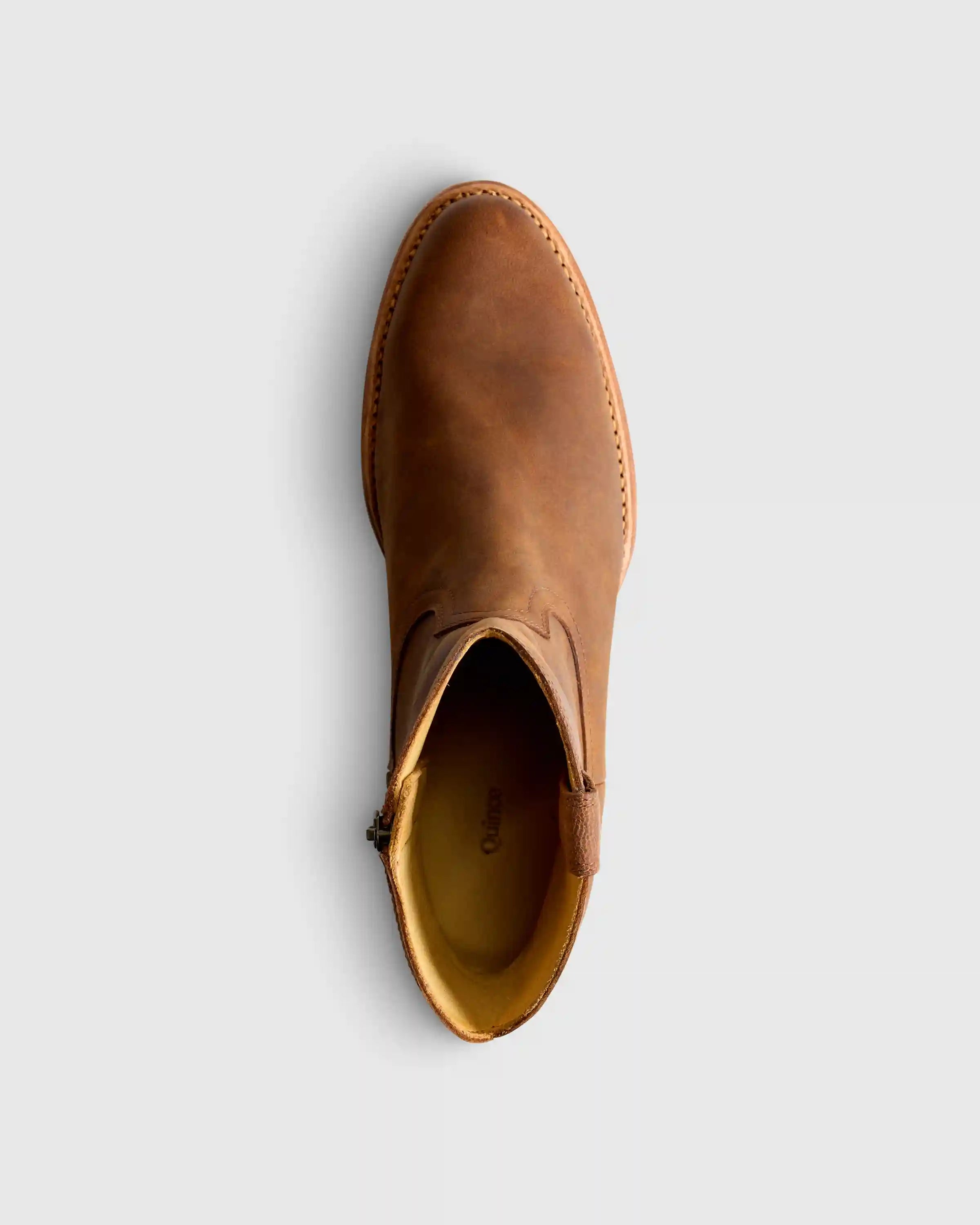 Crafted Leather Western Zip Boot
