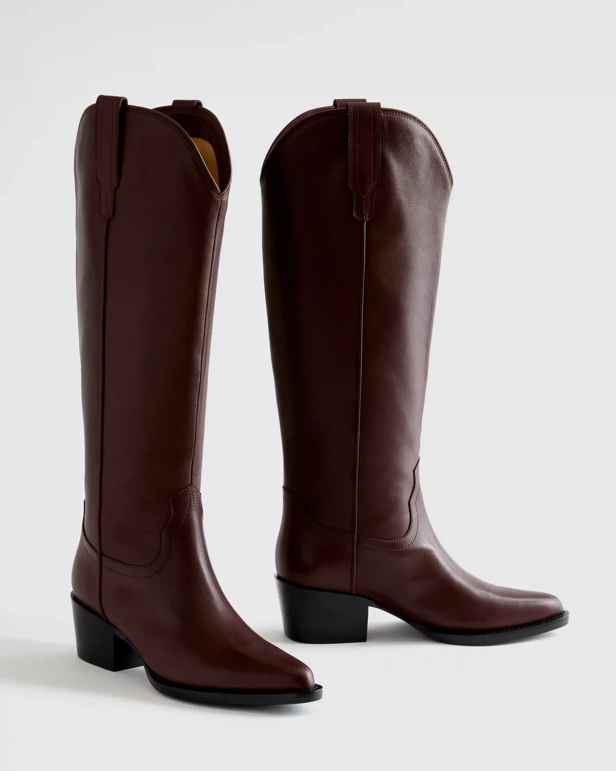 Italian Leather Tall Western Boots