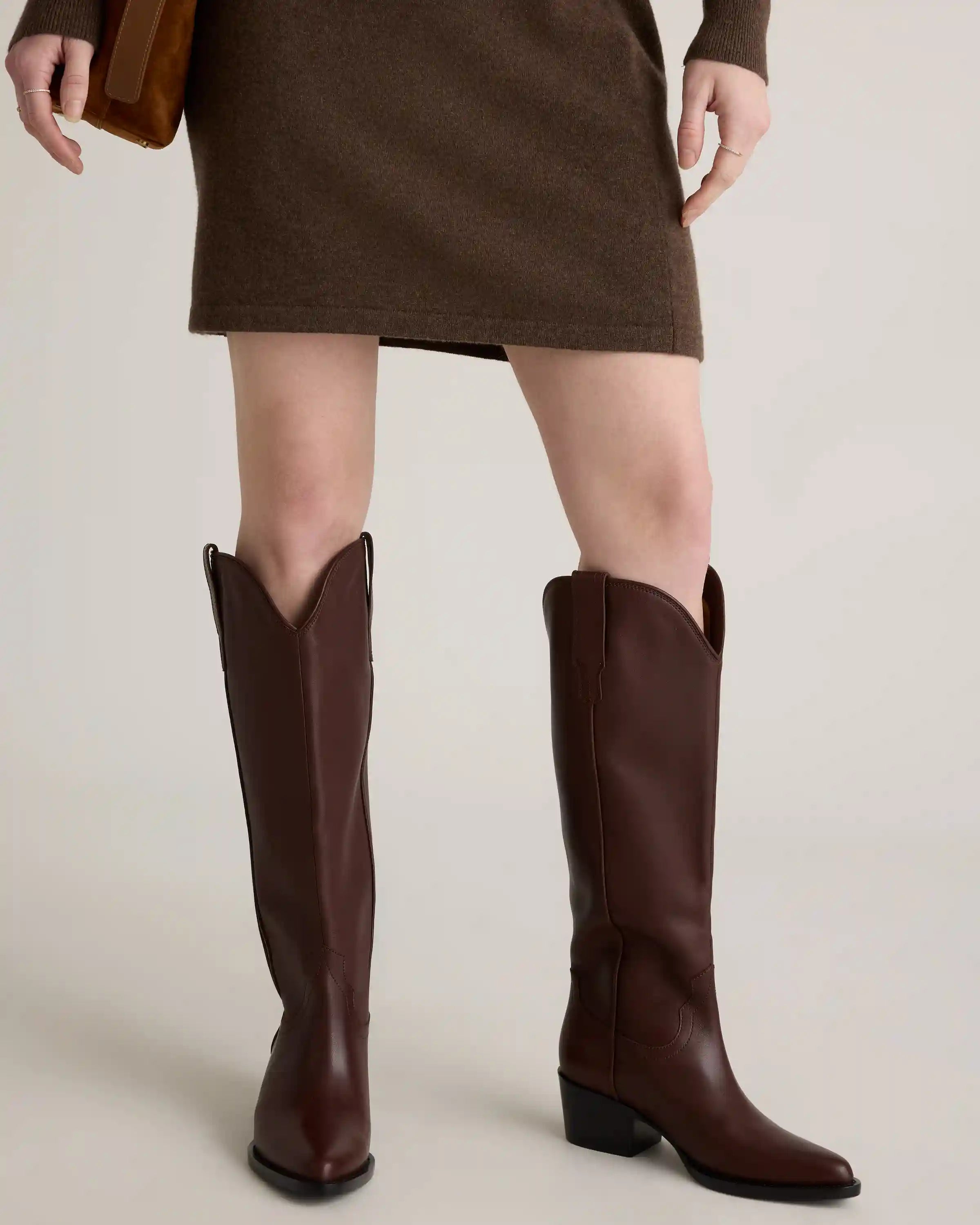 Italian Leather Tall Western Boots