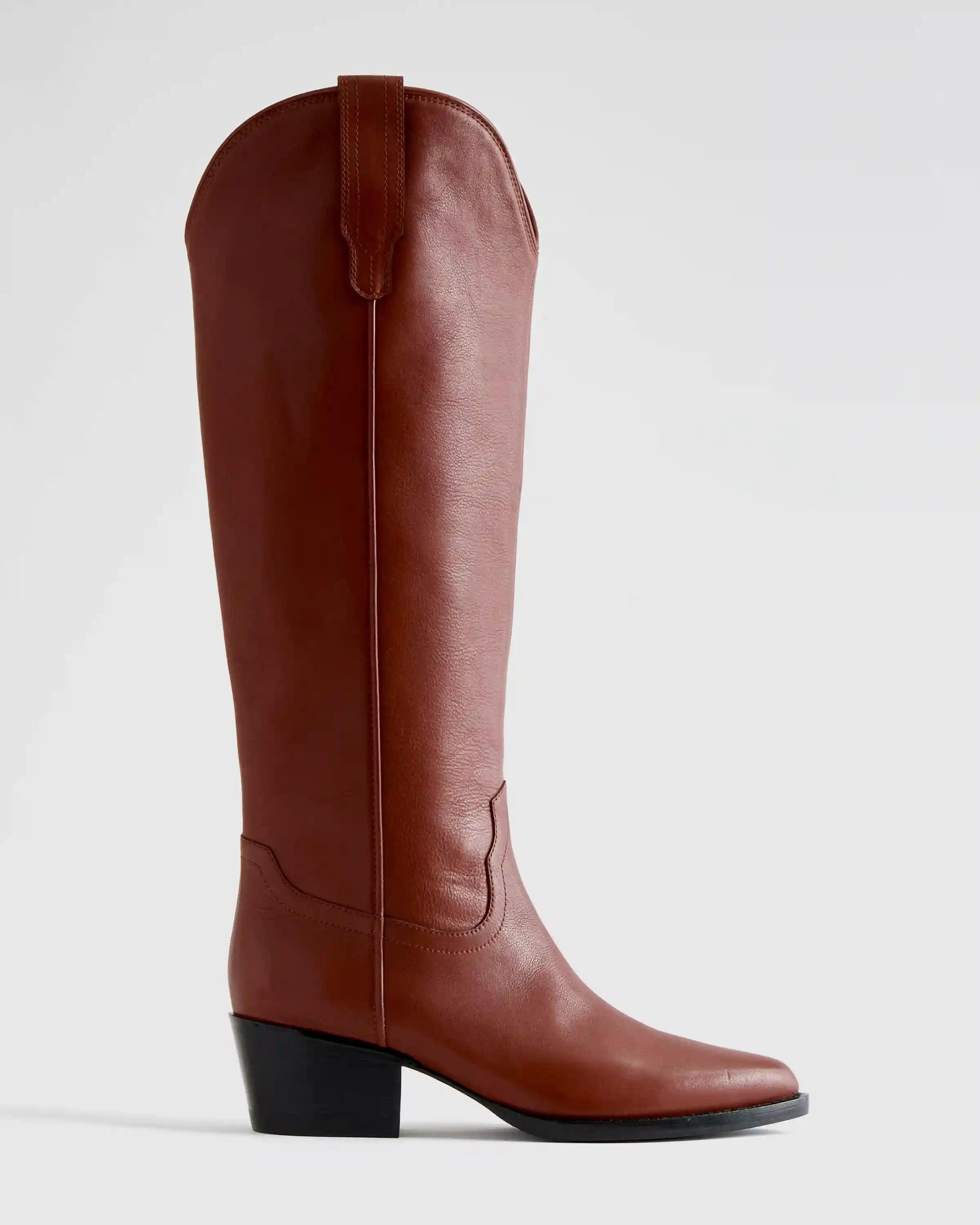 Italian Leather Tall Western Boots