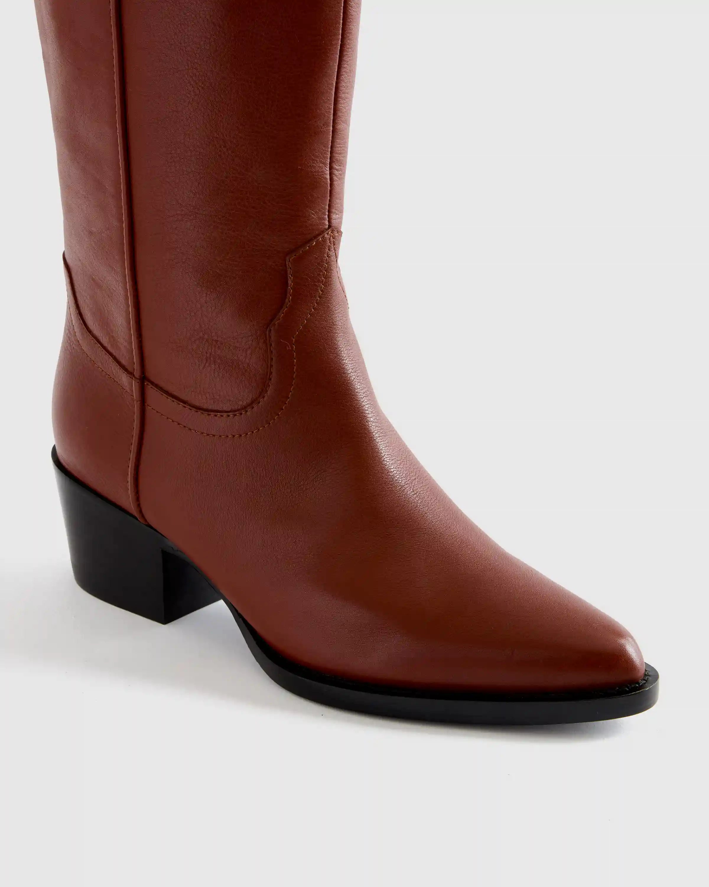 Italian Leather Tall Western Boots