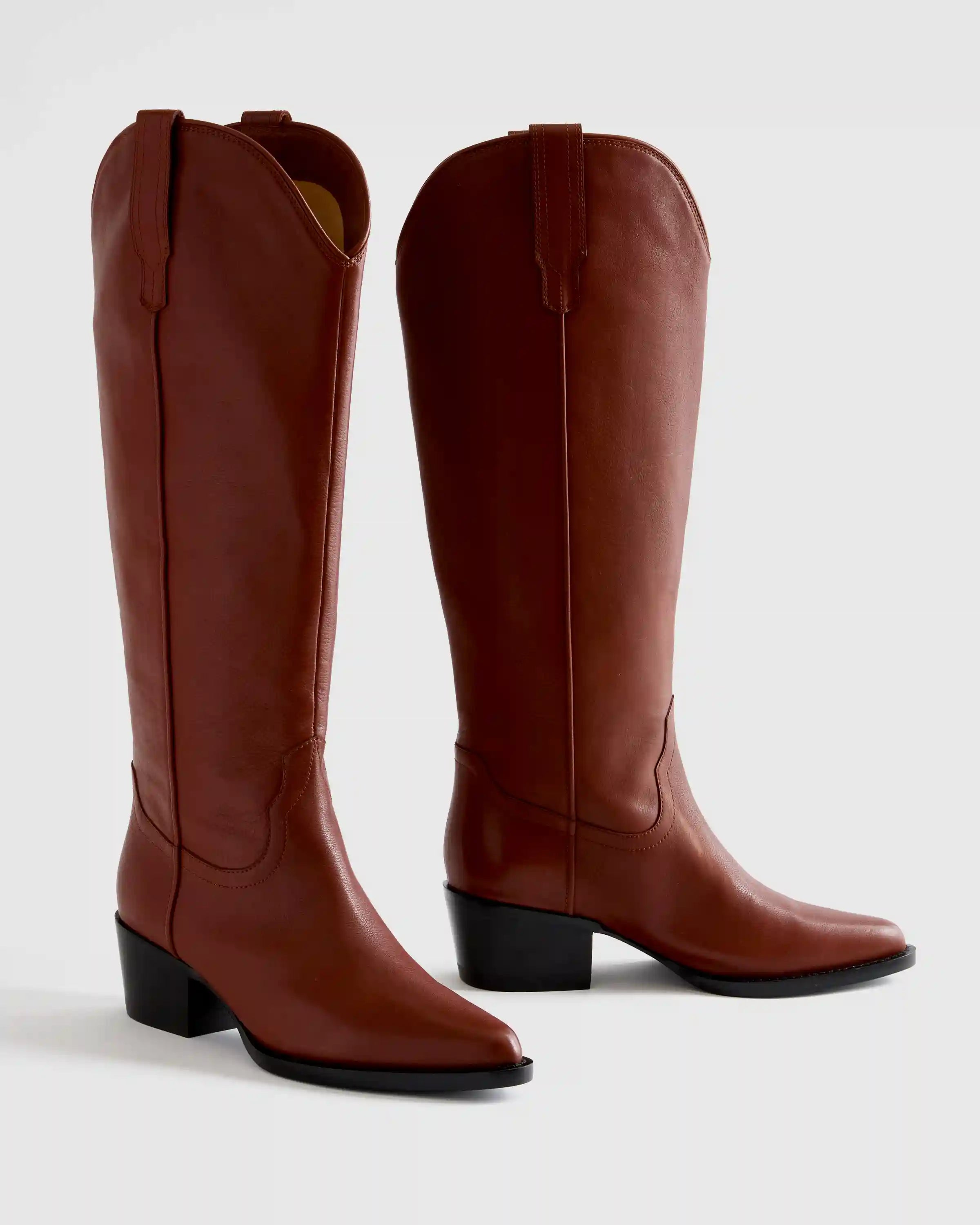 Italian Leather Tall Western Boots
