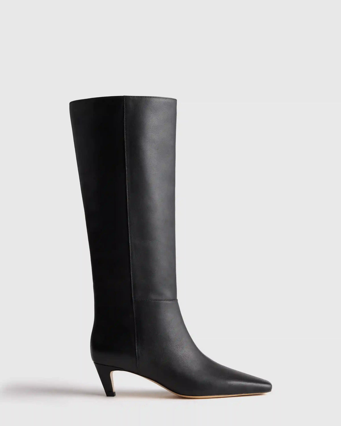 Italian Leather Tall Kitten Heel Boots