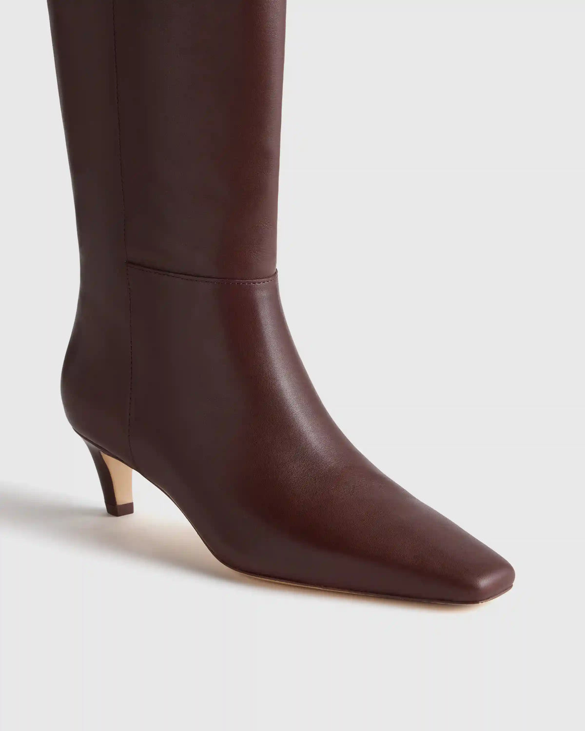 Italian Leather Tall Kitten Heel Boots