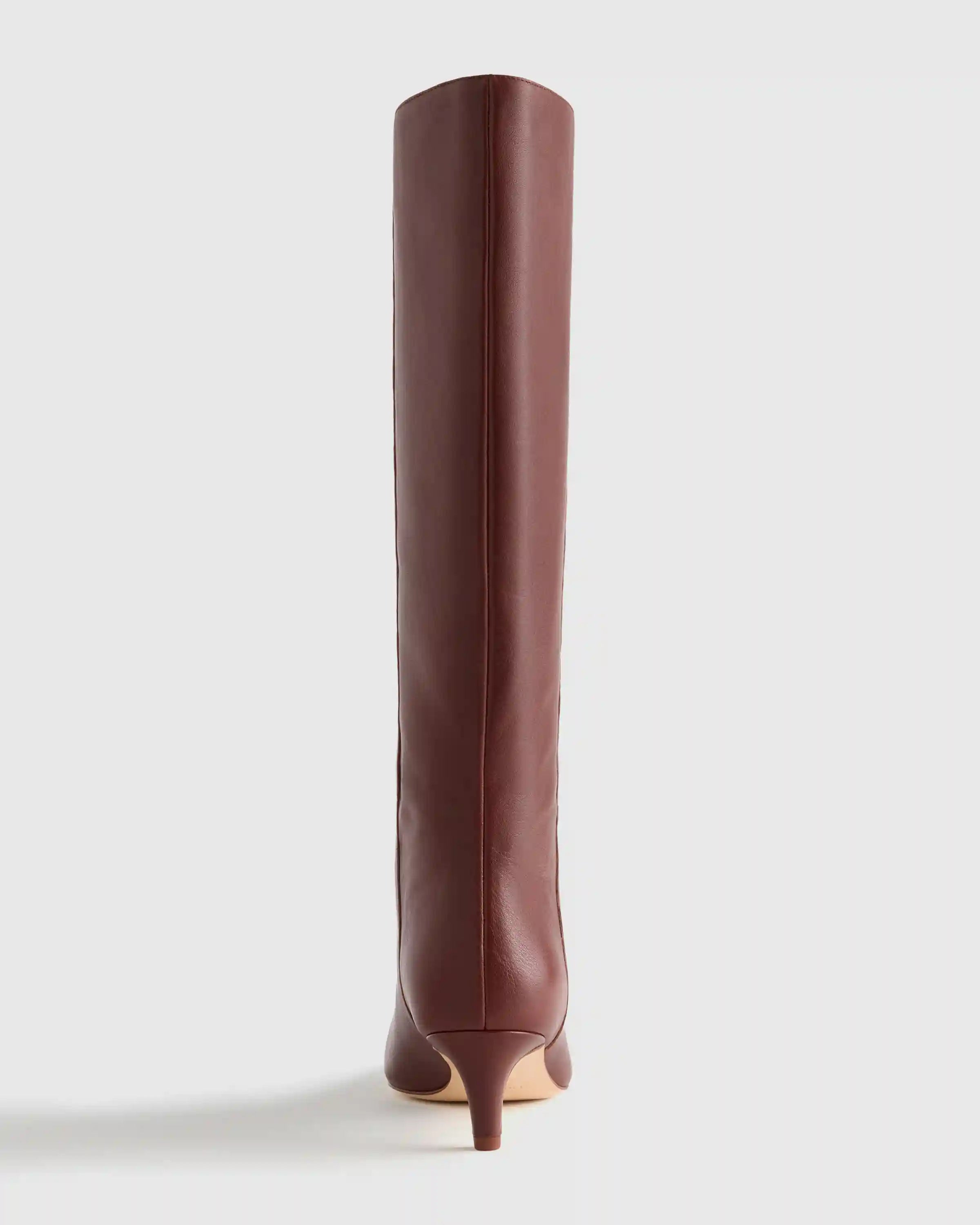 Italian Leather Tall Kitten Heel Boots