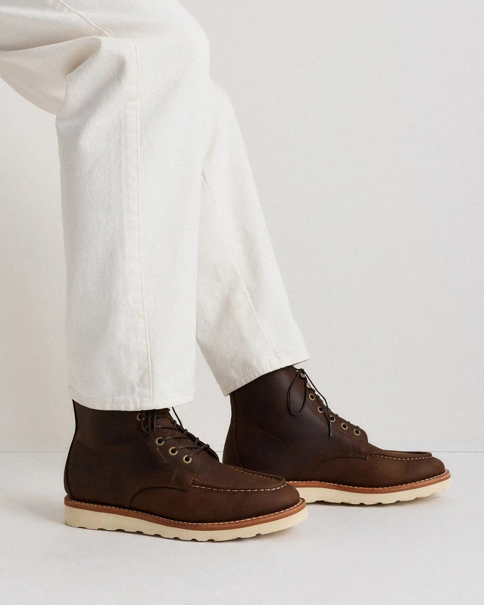 Crafted Leather Moc Toe Boot