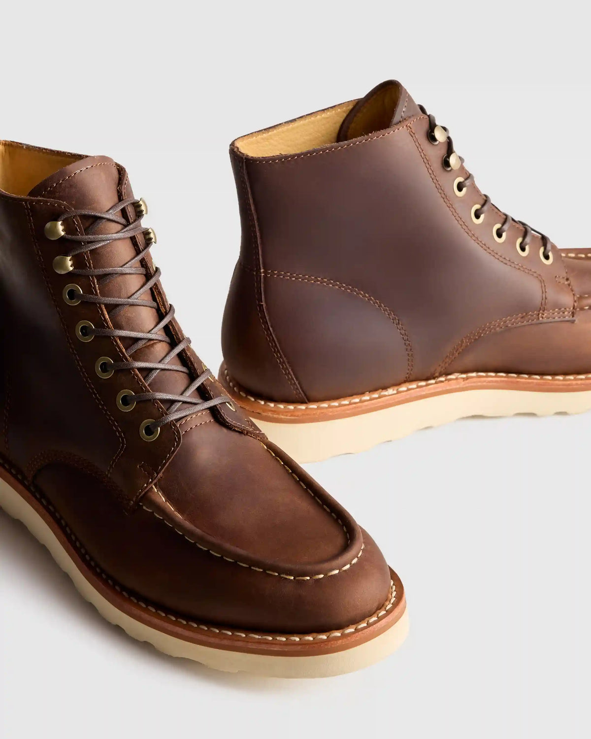Crafted Leather Moc Toe Boot