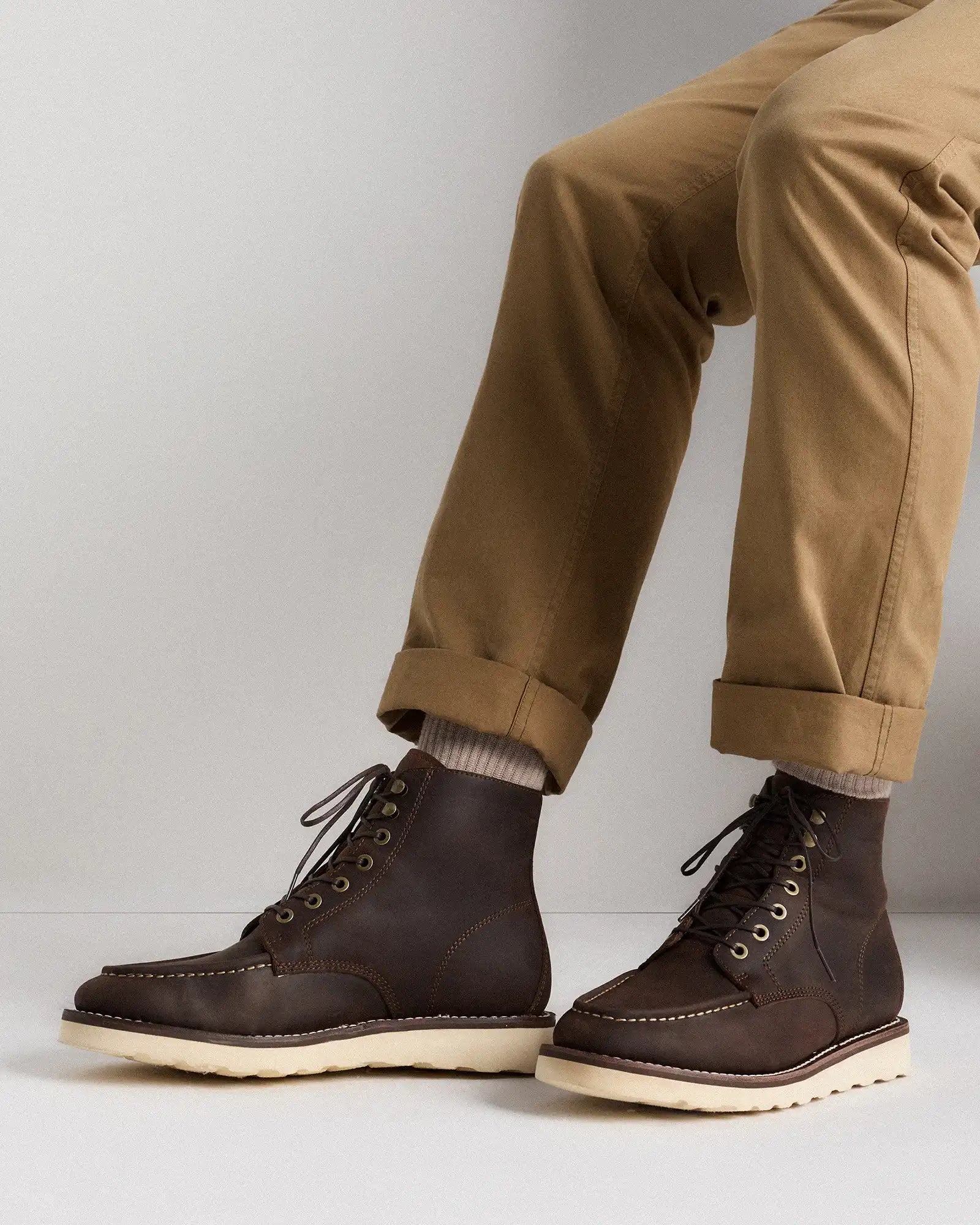 Crafted Leather Moc Toe Boot