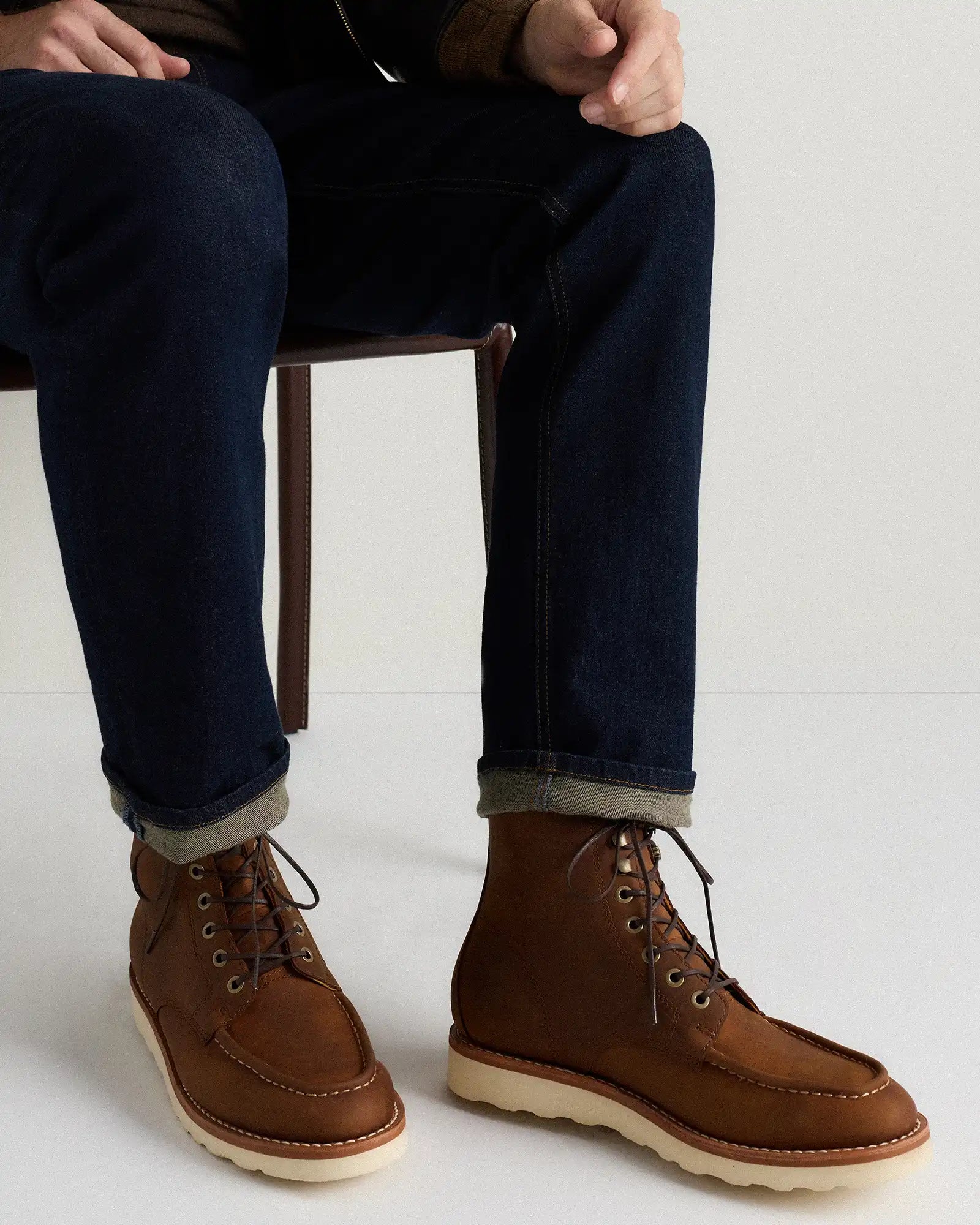 Crafted Leather Moc Toe Boot