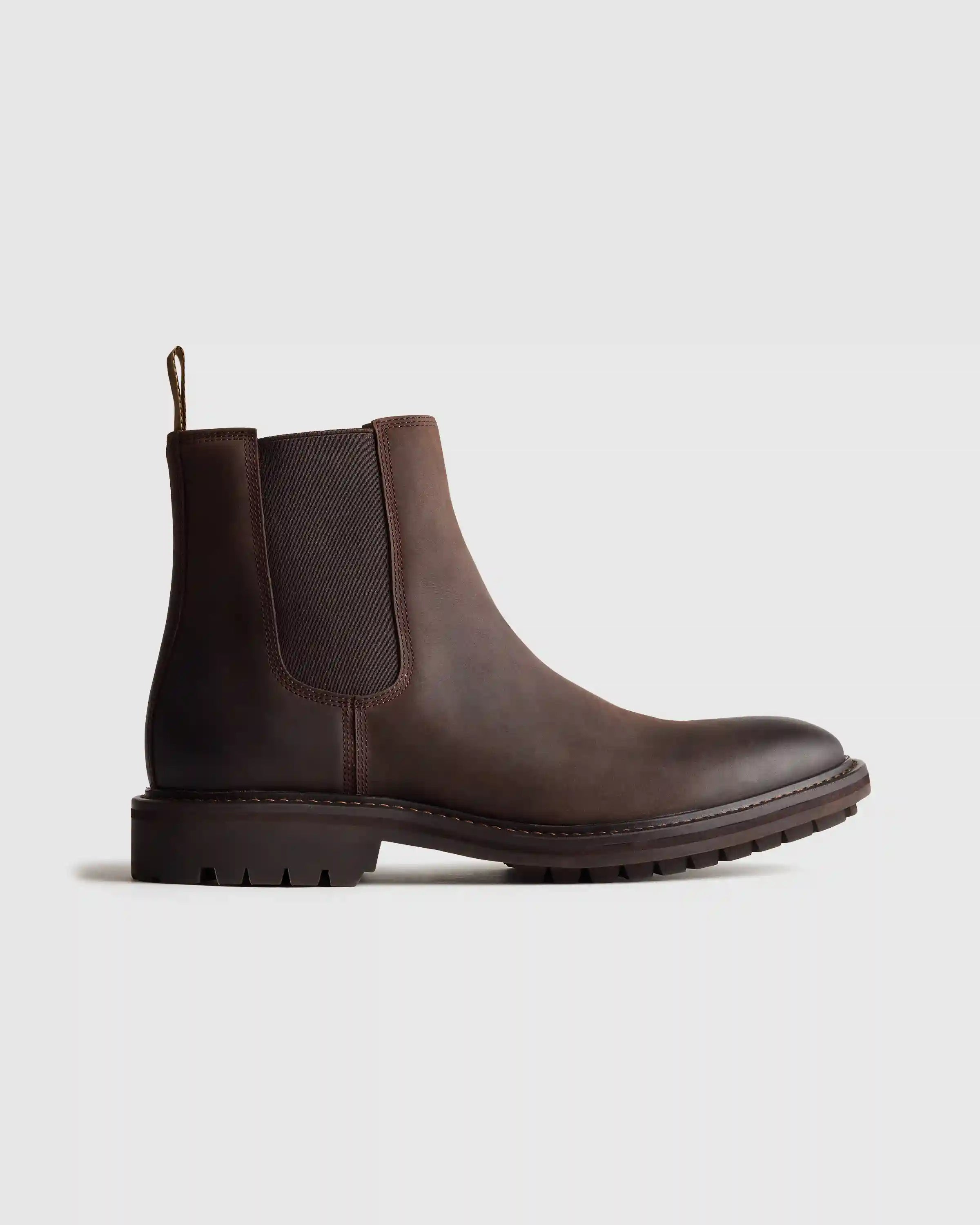 Rugged Leather Lug Sole Chelsea Boot