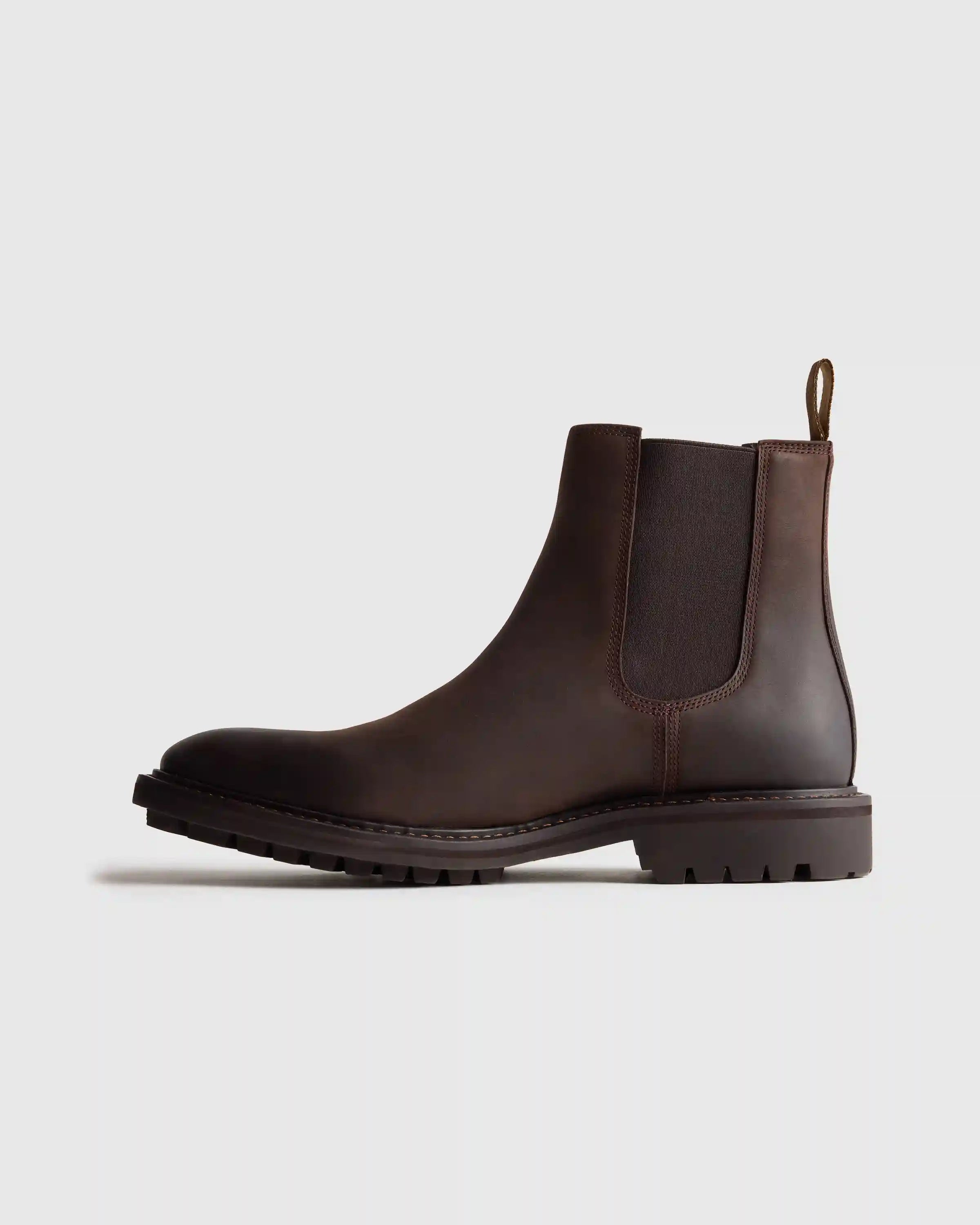 Rugged Leather Lug Sole Chelsea Boot