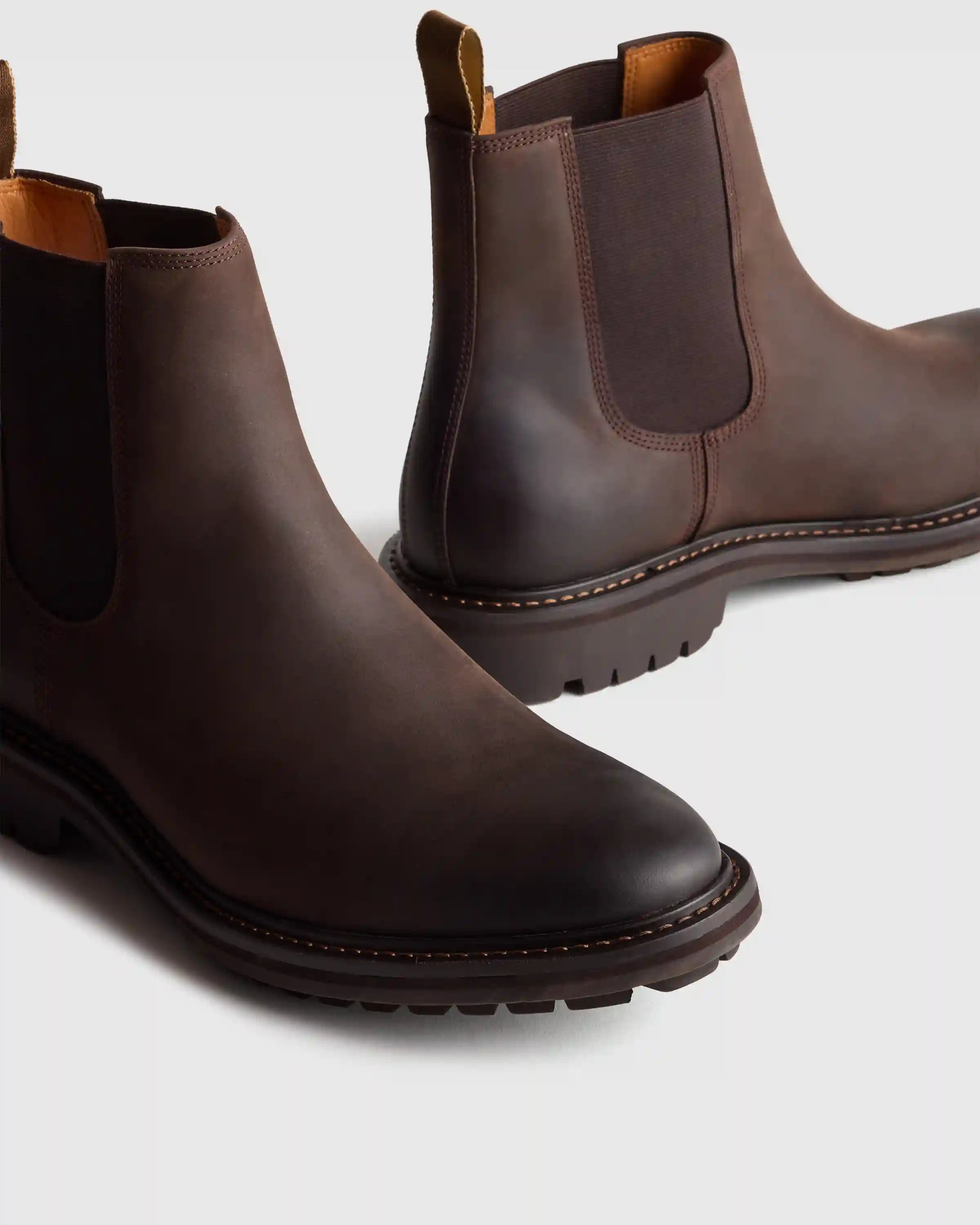 Rugged Leather Lug Sole Chelsea Boot