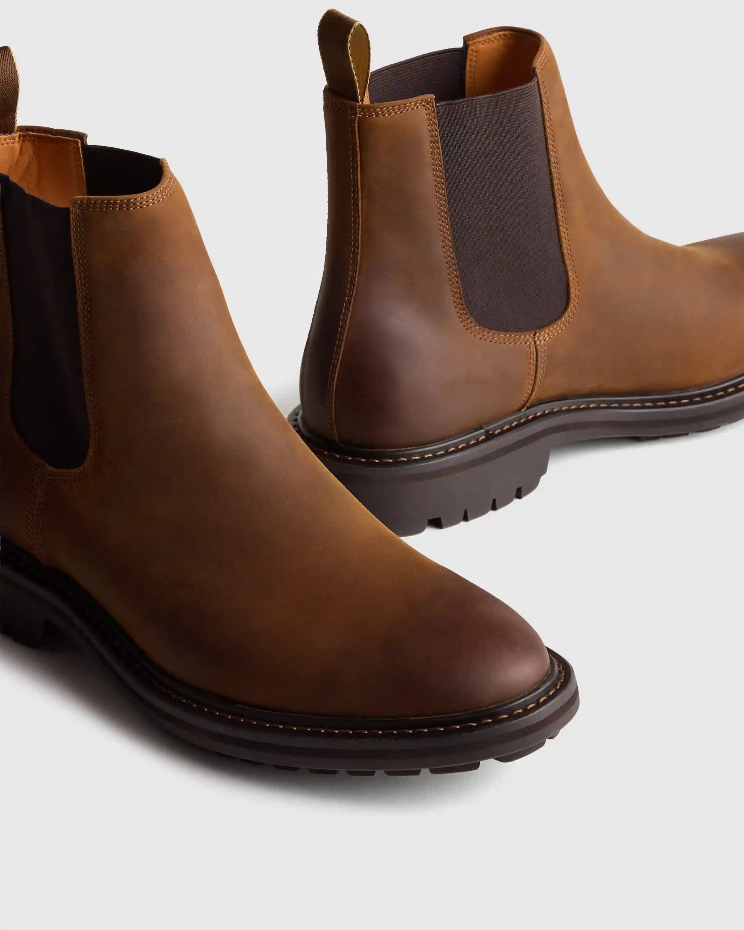 Rugged Leather Lug Sole Chelsea Boot